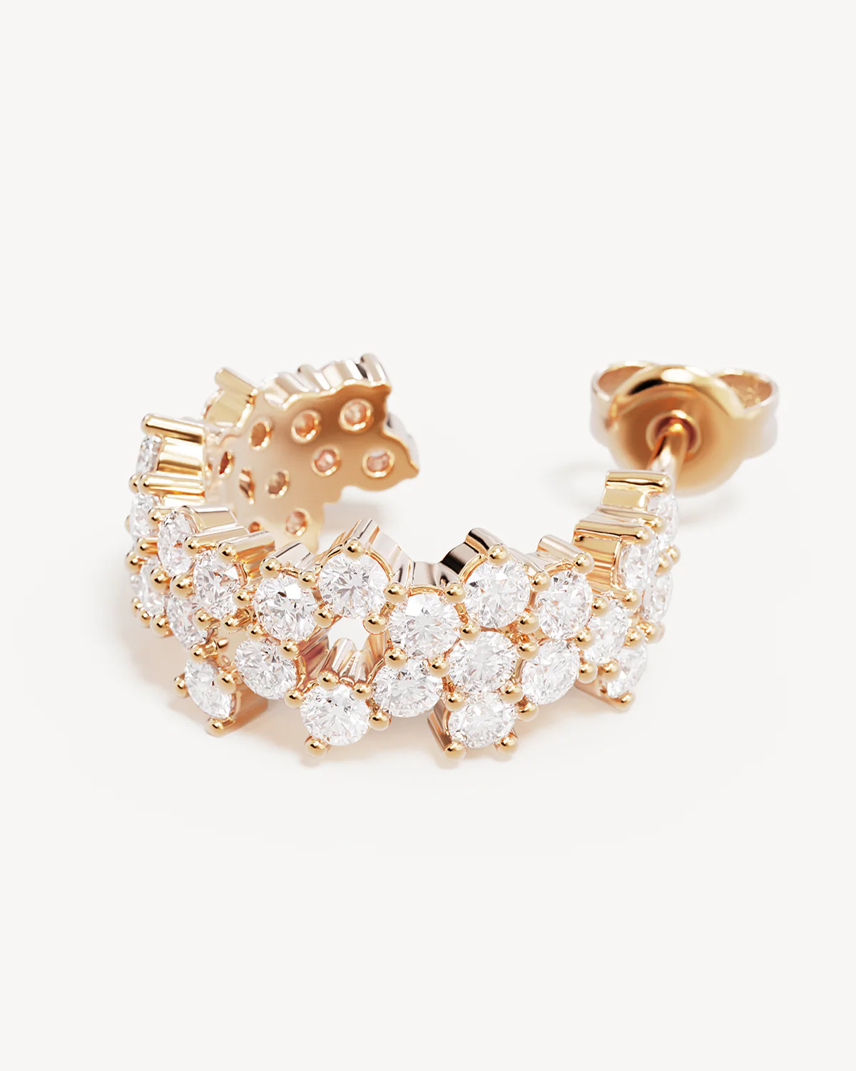 18k Gold Plated Crystal Dust Hoops - Image 3