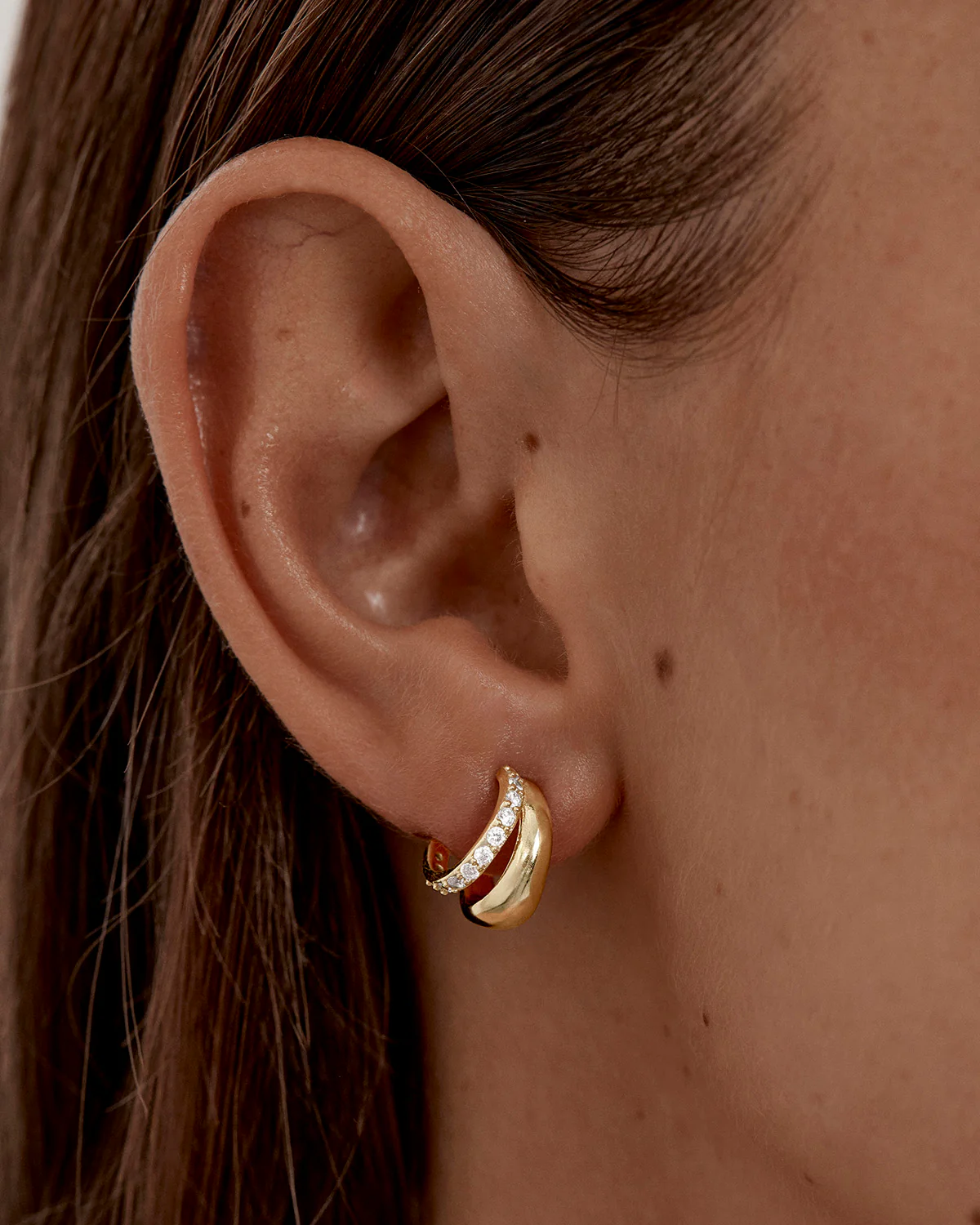 18k Gold Plated Eternally Yours Hoops - Image 2