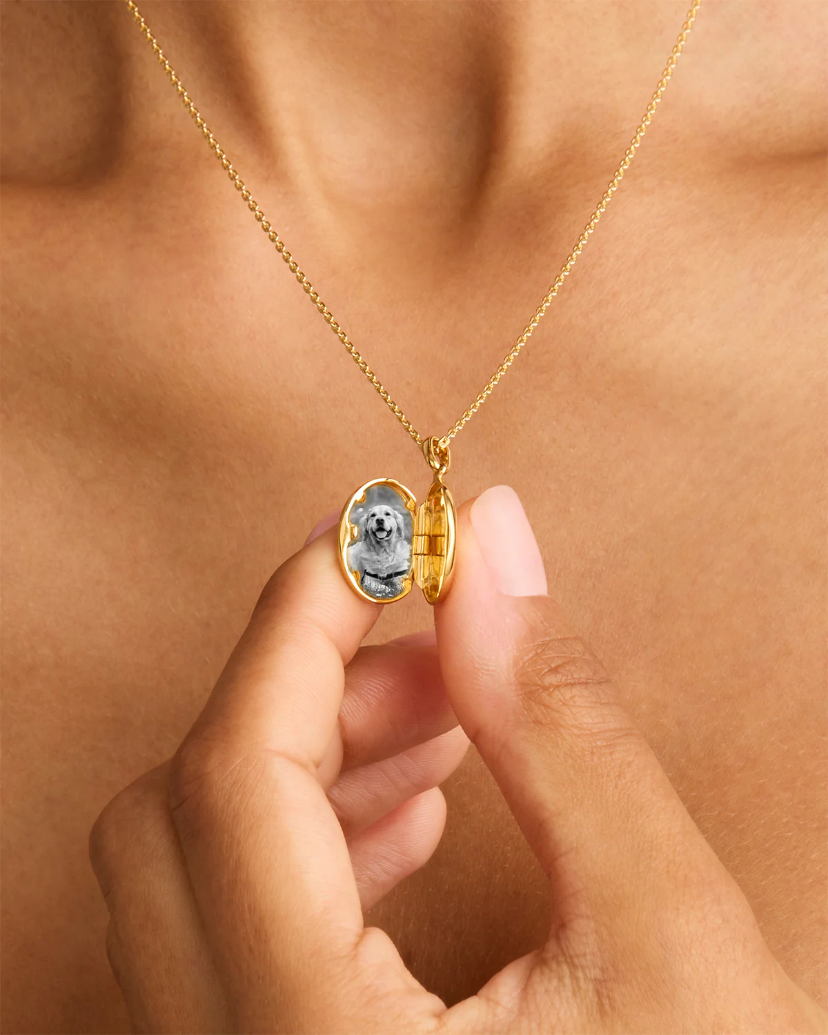 18k Gold Vermeil Rounded Lotus Locket Pendant - Image 5