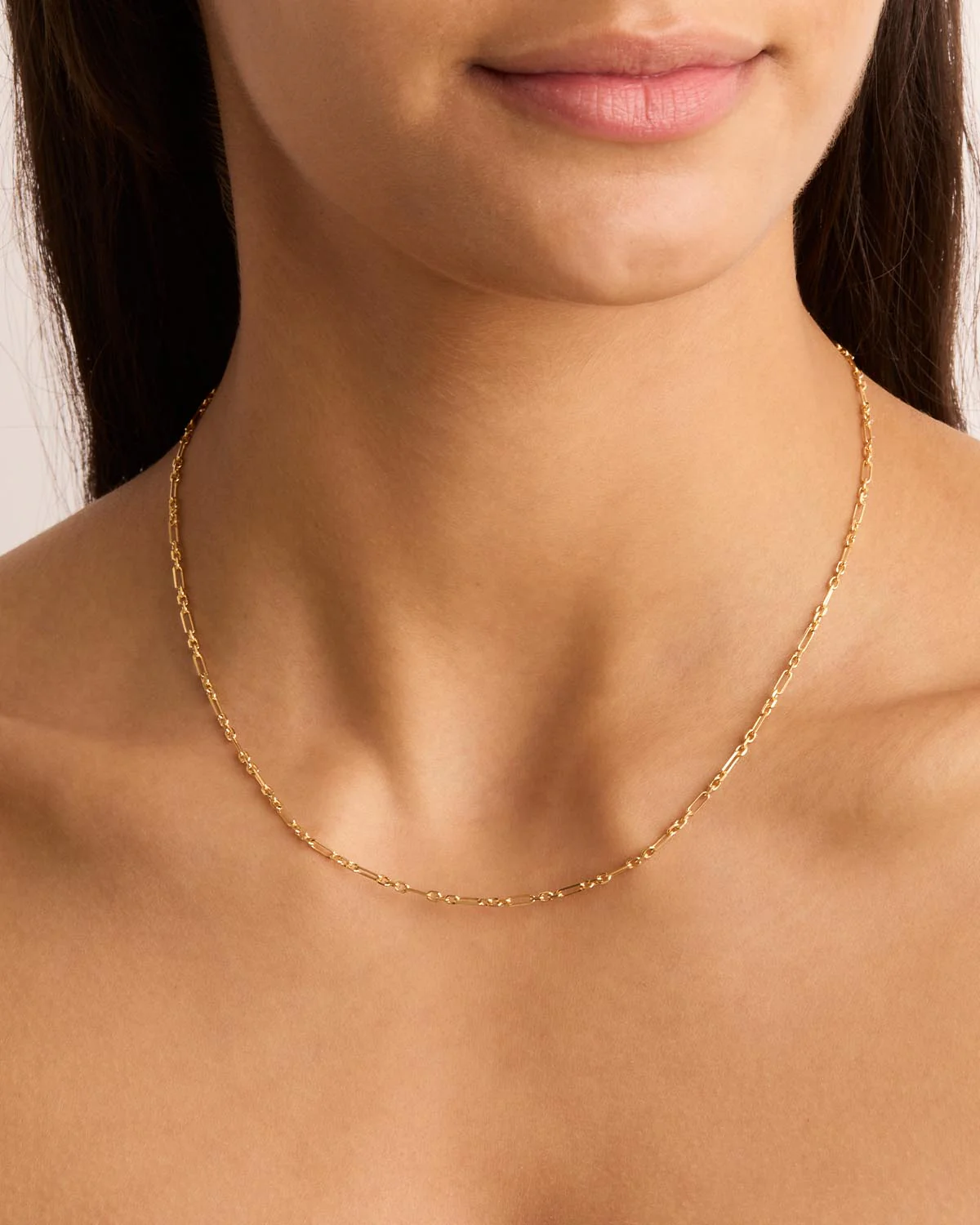 18k Gold Vermeil 19" Mixed Link Chain Necklace - Image 2