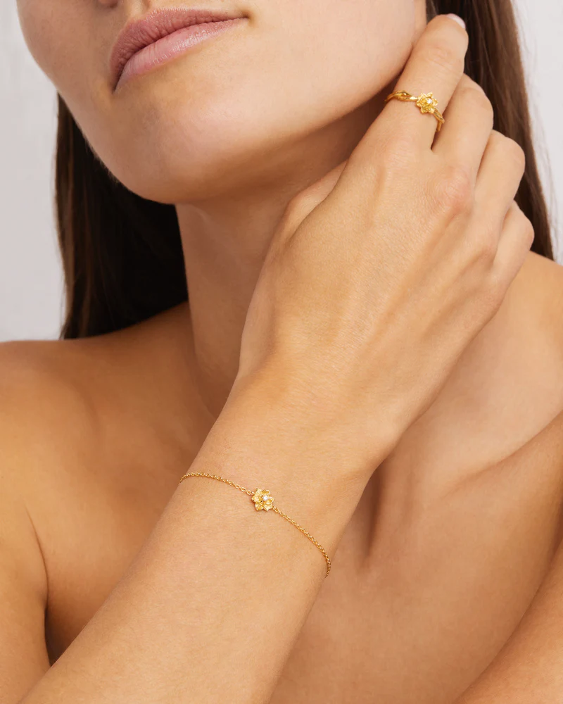 18k Gold Vermeil Bloom Within Lotus Bracelet - Image 2