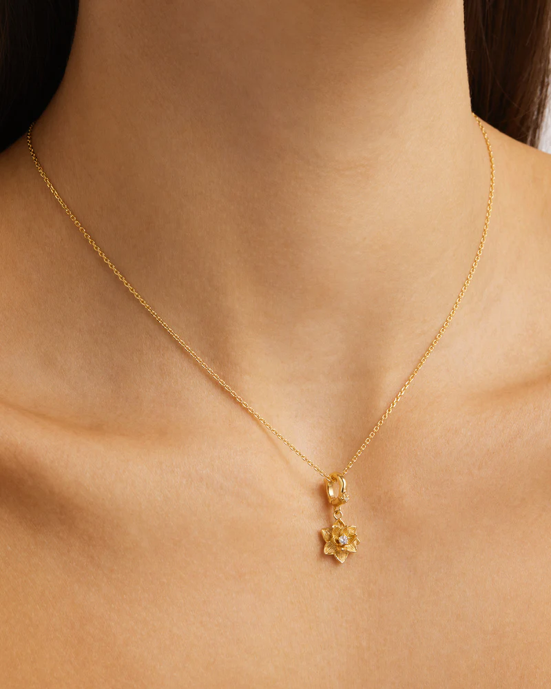 18k Gold Vermeil Bloom Within Lotus Pendant - Image 2