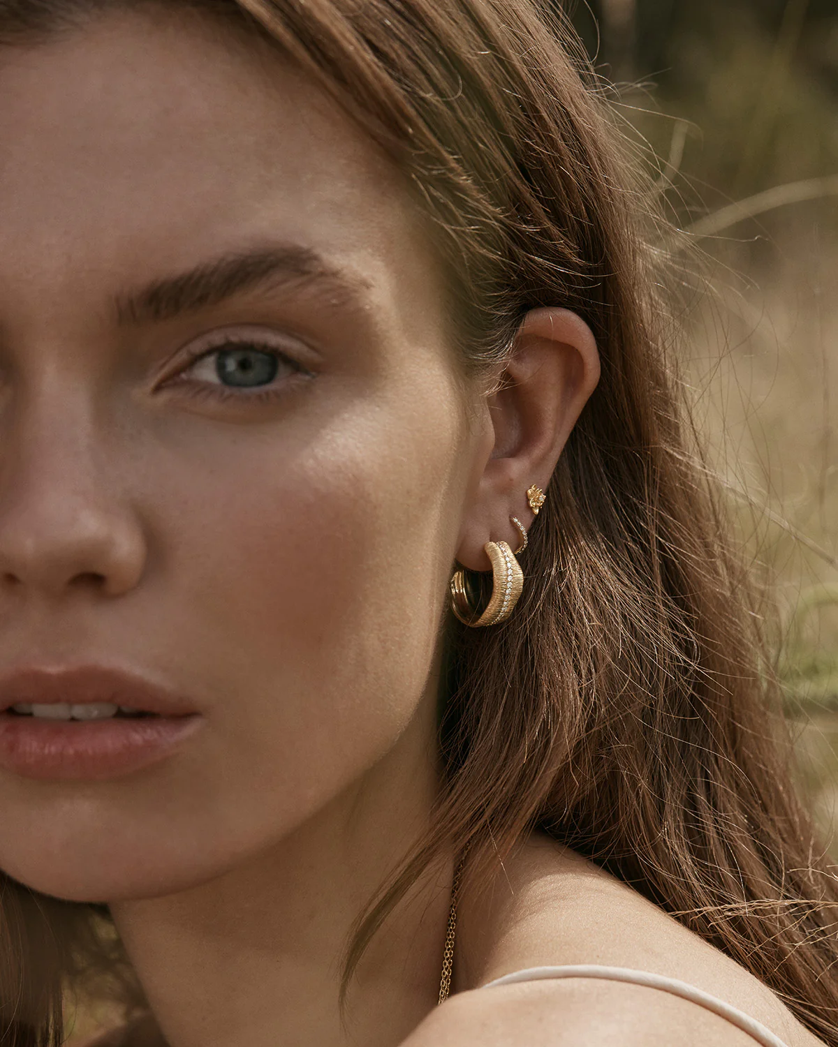 18k Gold Vermeil Bloom Within Lotus Stud Earrings - Image 4