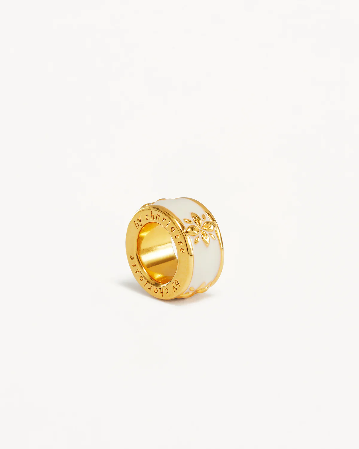 18k Gold Vermeil Born to Bloom Enamel Petal Charm - Bone