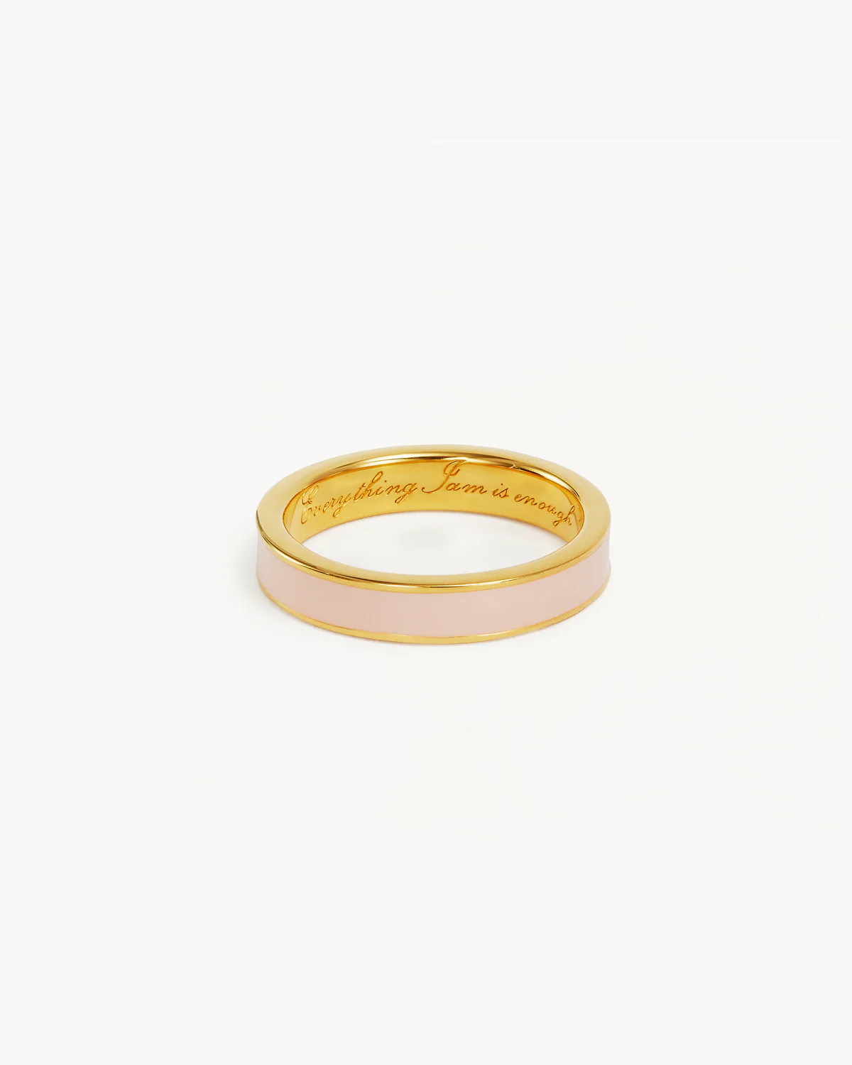 18k Gold Vermeil Born to Bloom Enamel Ring - Rose Quartz - Image 3