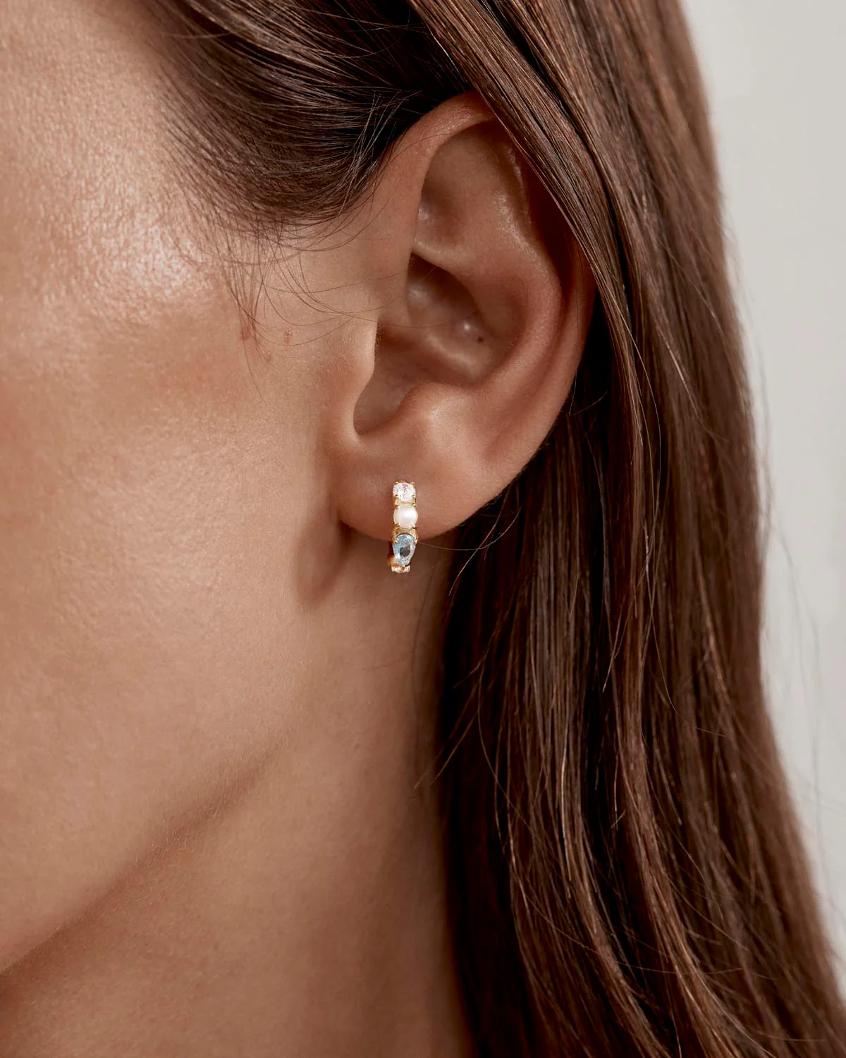 18k Gold Vermeil Breath in Stillness Hoops - Image 4