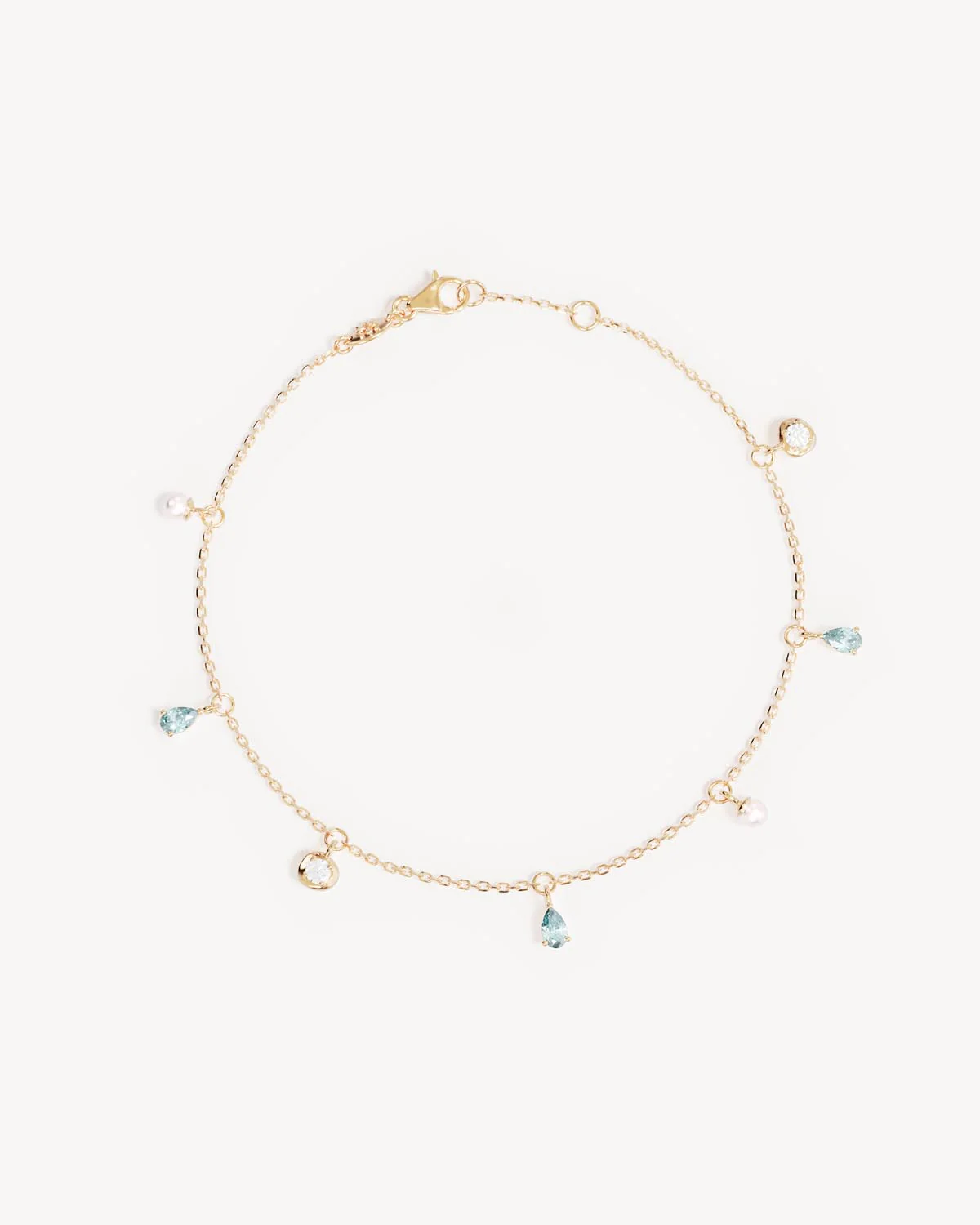 18k Gold Vermeil Breathe in Stillness Anklet - Image 3
