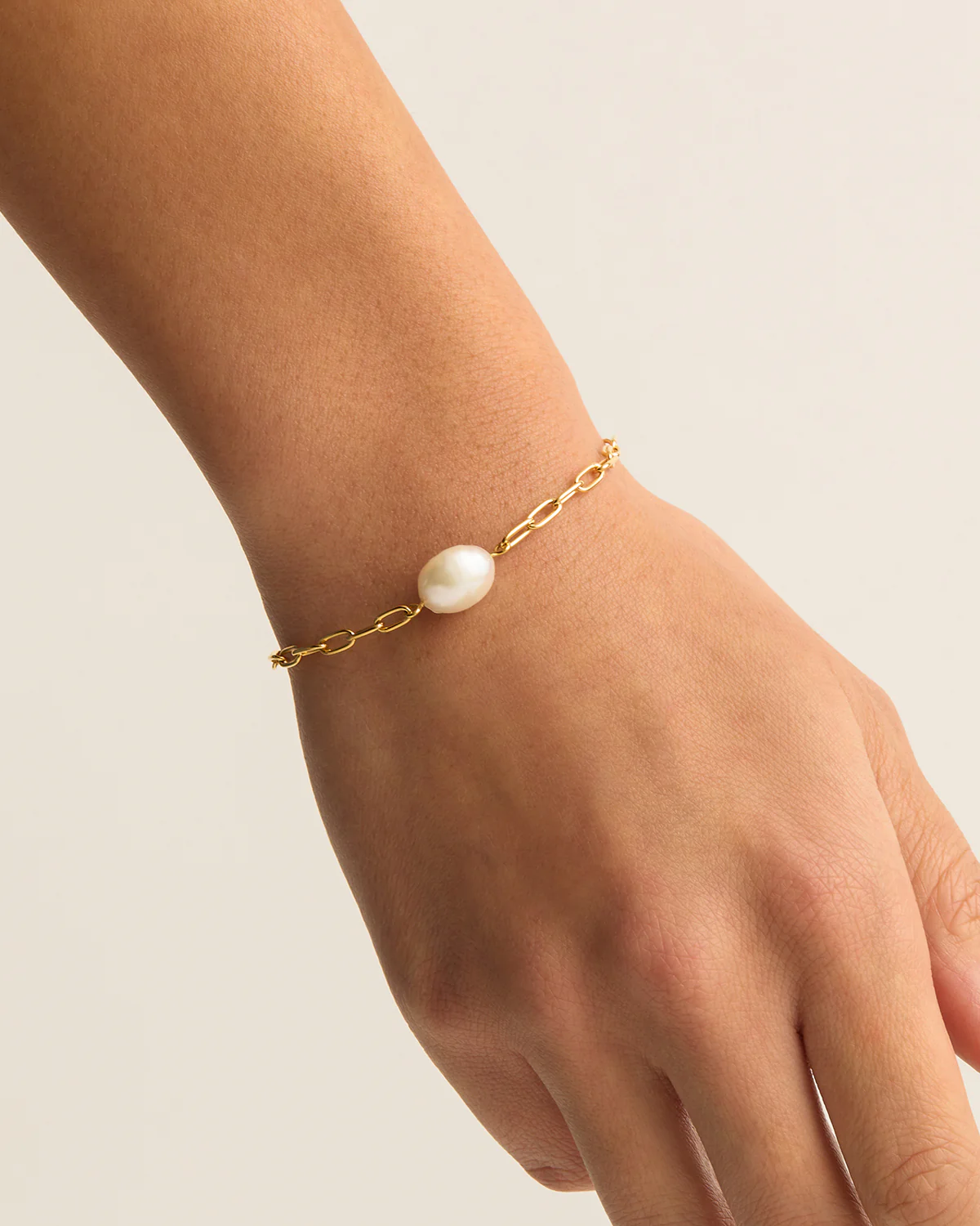 18k Gold Vermeil Breathe Pearl Bracelet - Image 2