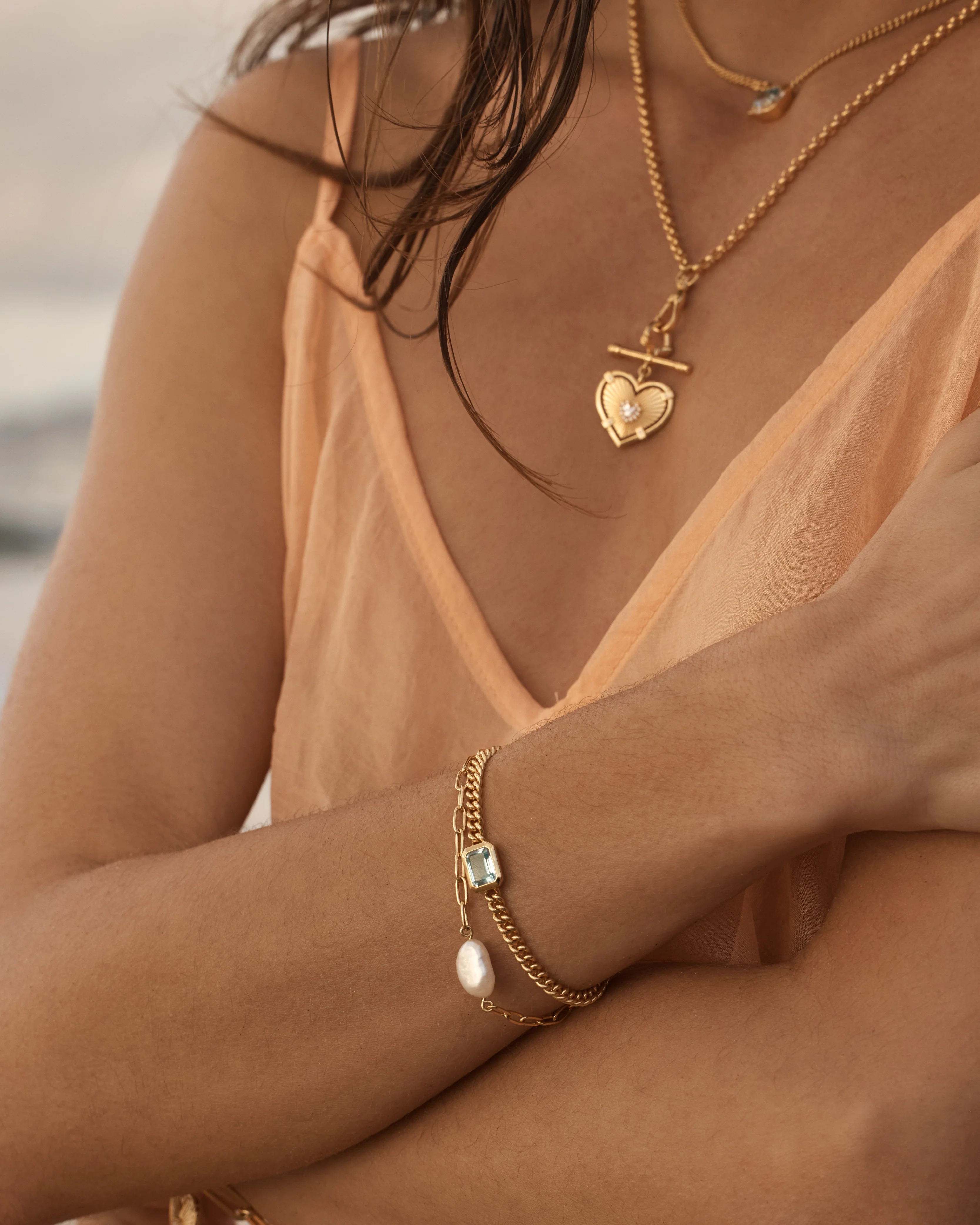 18k Gold Vermeil Breathe Pearl Bracelet - Image 4