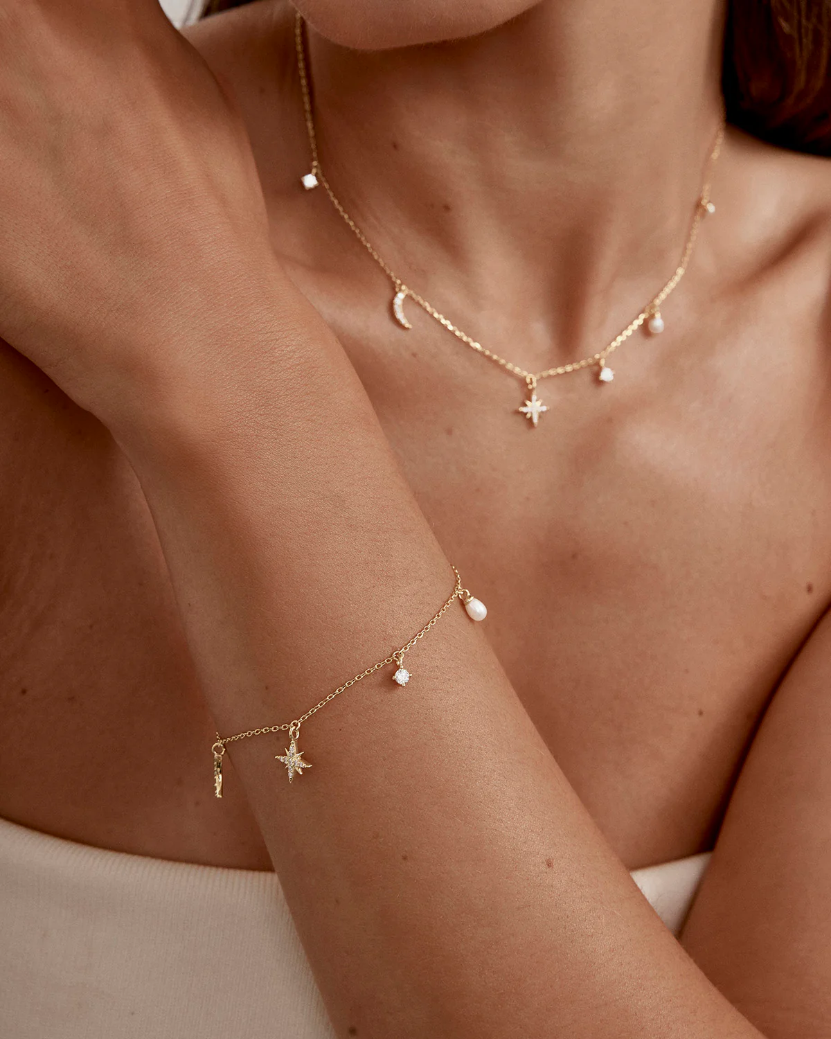 18k Gold Vermeil Celestial Skies Charm Bracelet - Image 4