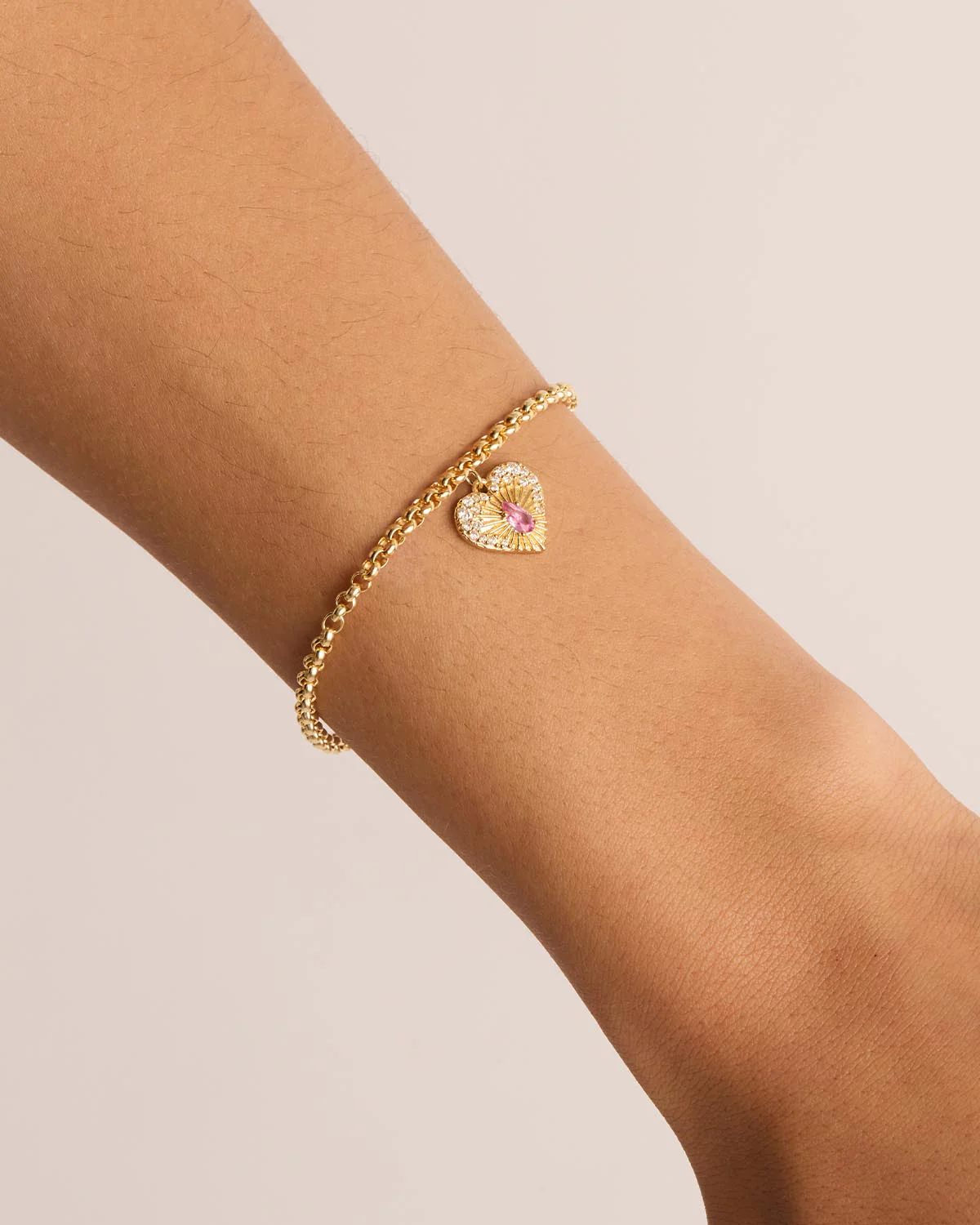 18k Gold Vermeil Connect With Your Heart Bracelet - Image 2