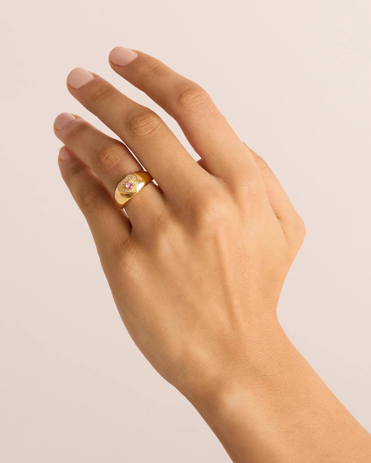 18k Gold Vermeil Connect With Your Heart Ring - Image 2