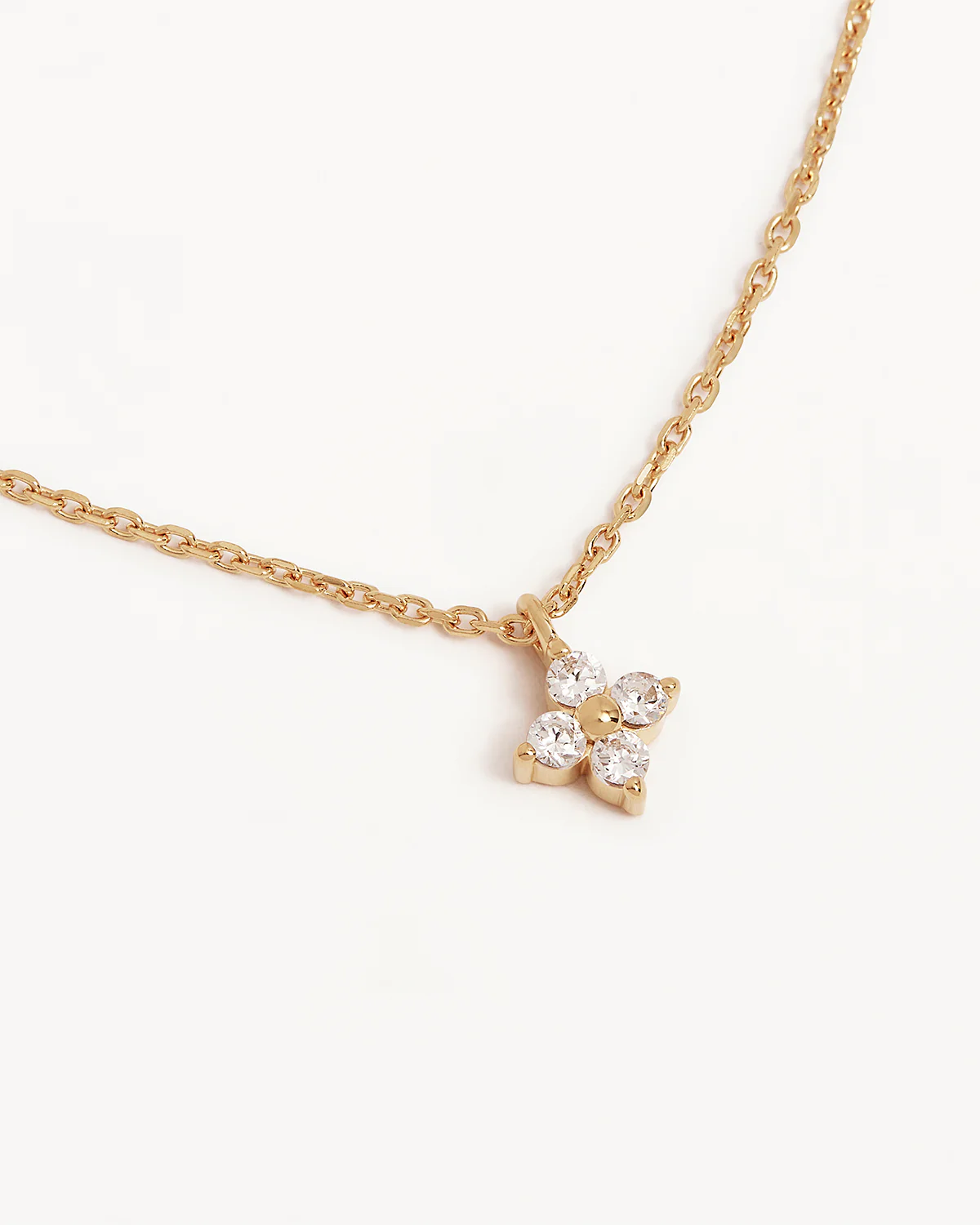 18k Gold Vermeil Crystal Bloom Necklace - Image 3