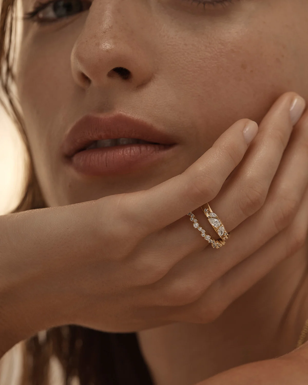 18k Gold Vermeil Crystal Dust Fine Ring - Image 4
