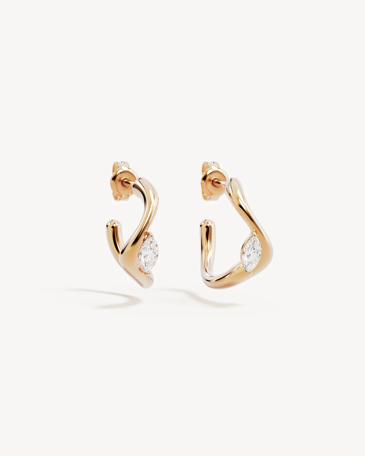 18k Gold Vermeil Crystal Wings Hoops