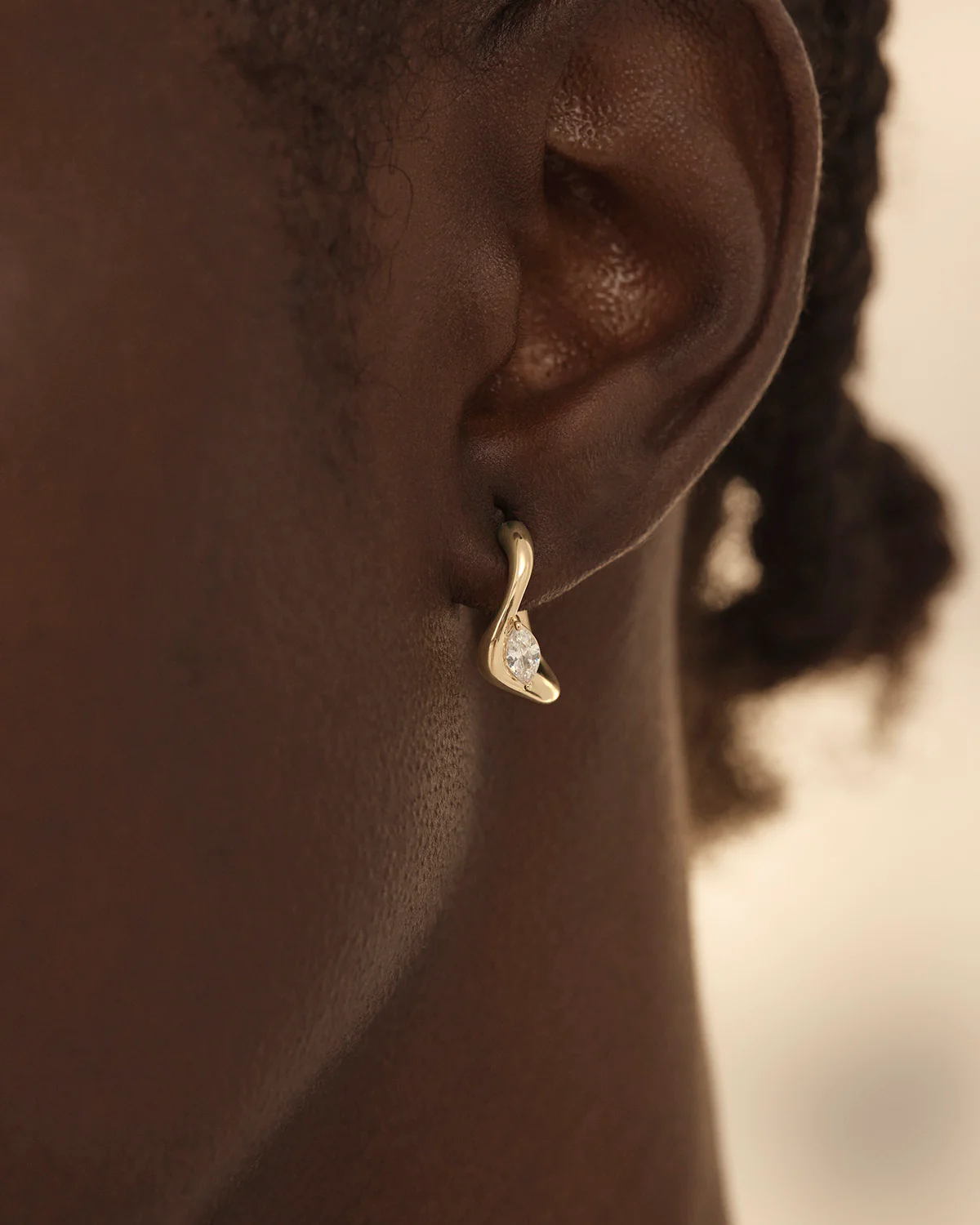 18k Gold Vermeil Crystal Wings Hoops - Image 4