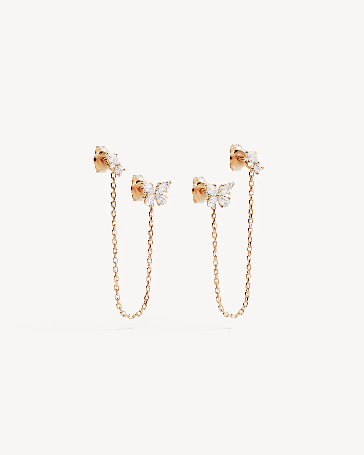 18k Gold Vermeil Dancing in the Wind Chain Earrings