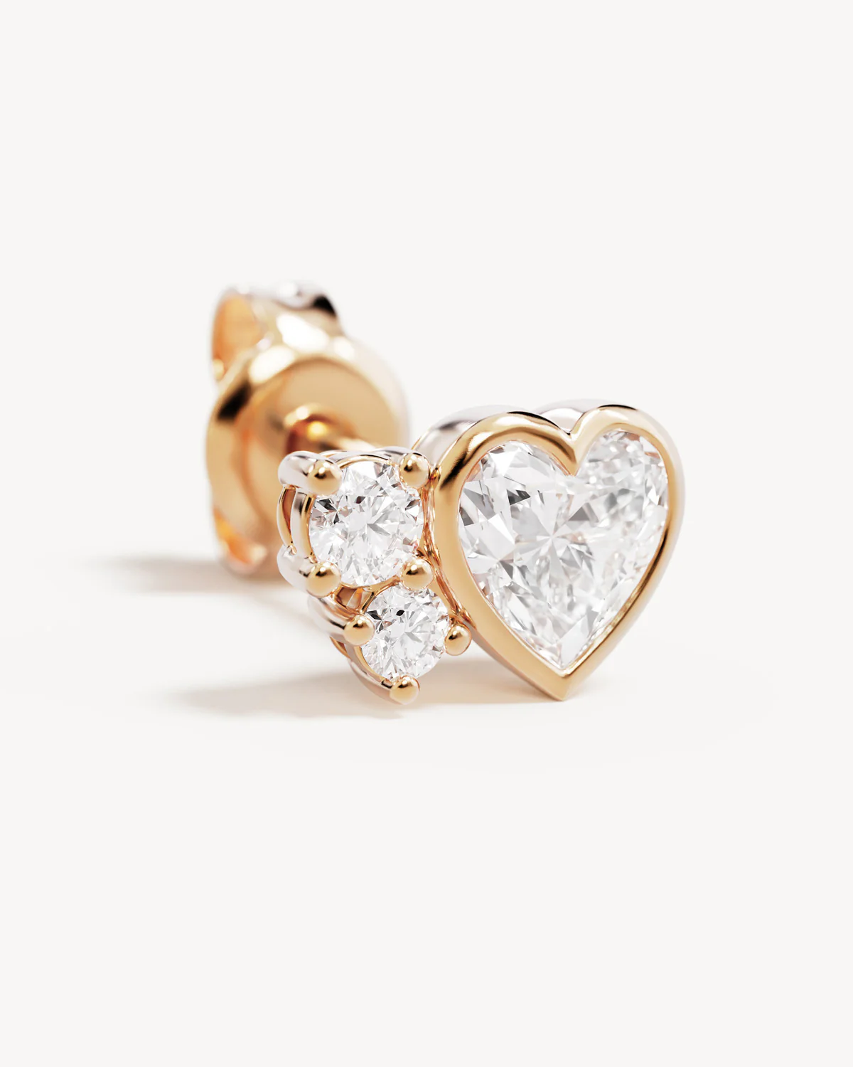 18k Gold Vermeil Dream Lover Heart Stud Earrings - Image 3