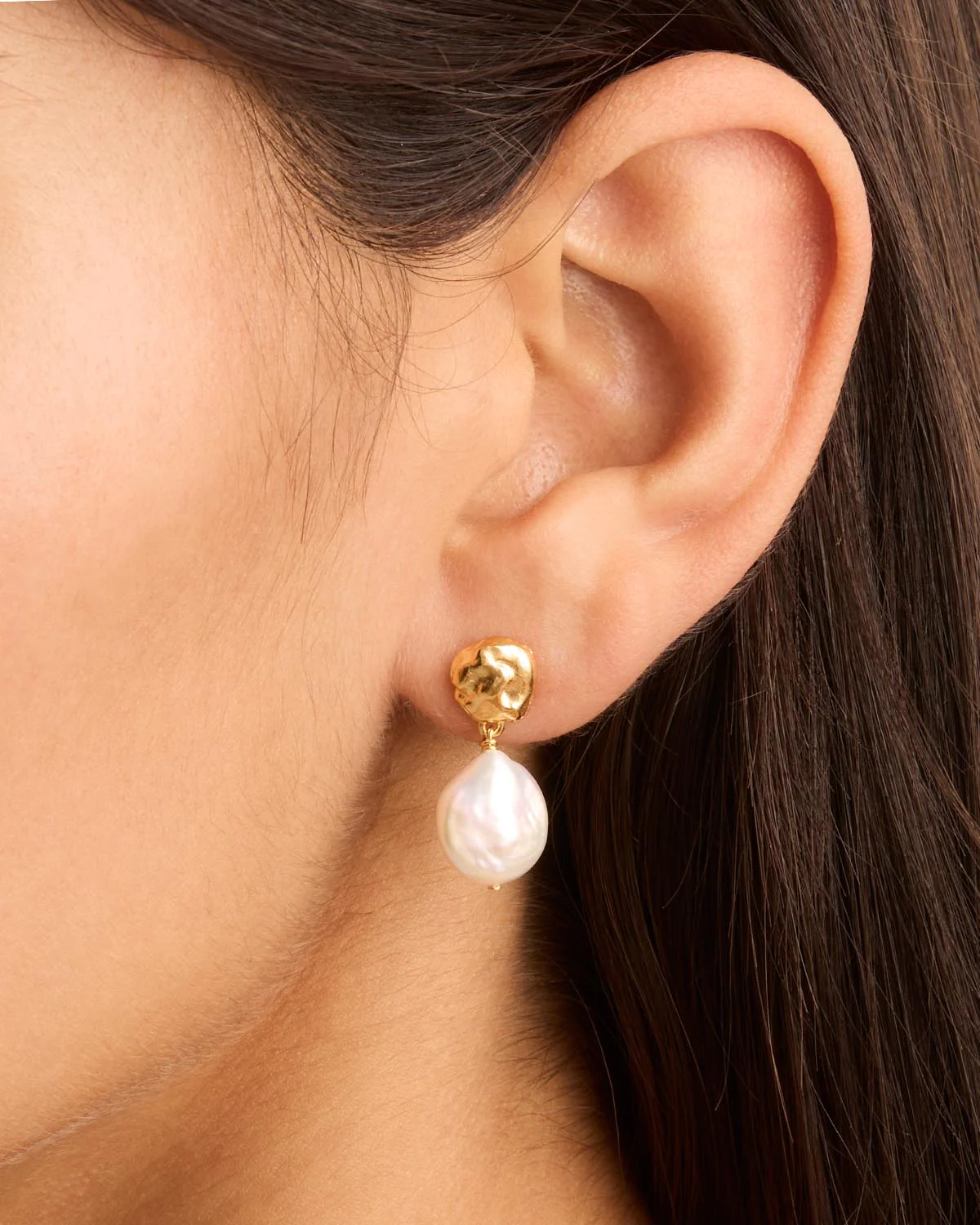 18k Gold Vermeil Endless Grace Pearl Drop Earrings - Image 2