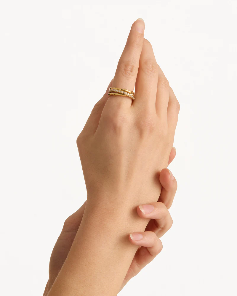 18k Gold Vermeil Entwined Hearts Statement Ring - Image 4