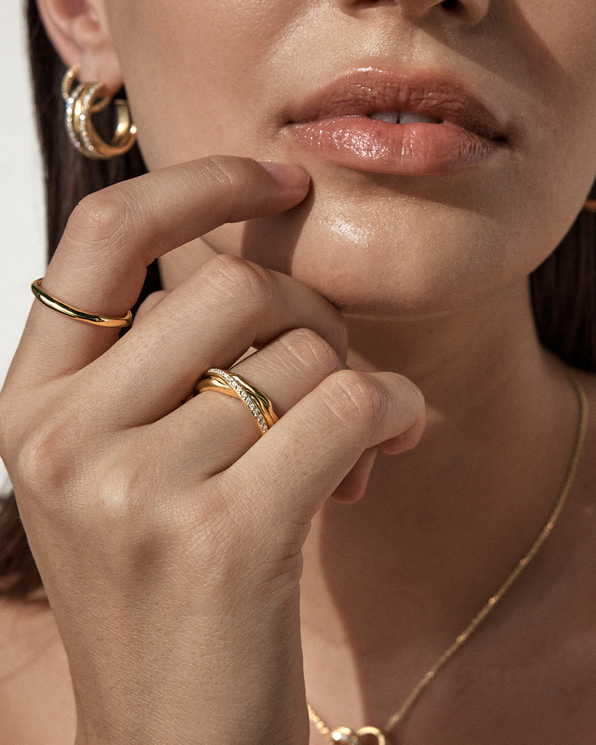 18k Gold Vermeil Entwined Hearts Statement Ring - Image 6