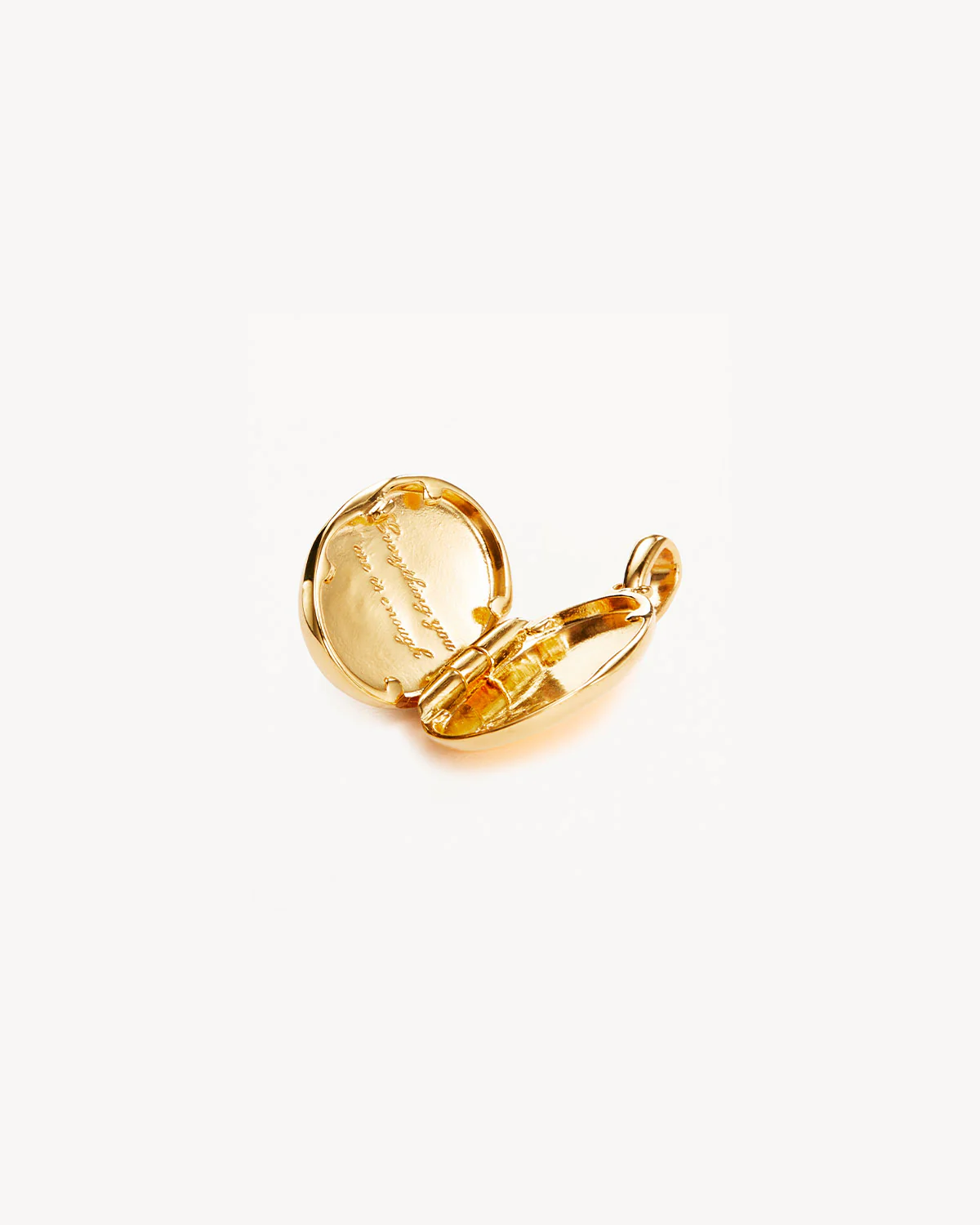 18k Gold Vermeil Everything You Are Is Enough Locket Pendant - Image 3