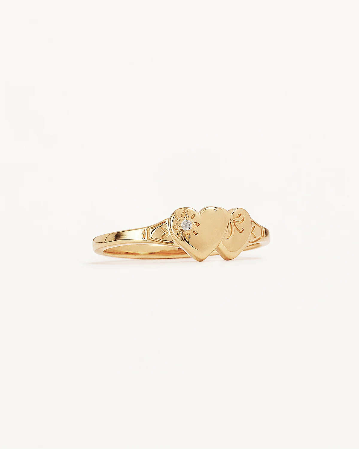 18k Gold Vermeil Forever Intertwined Heart Signet Ring - Image 3