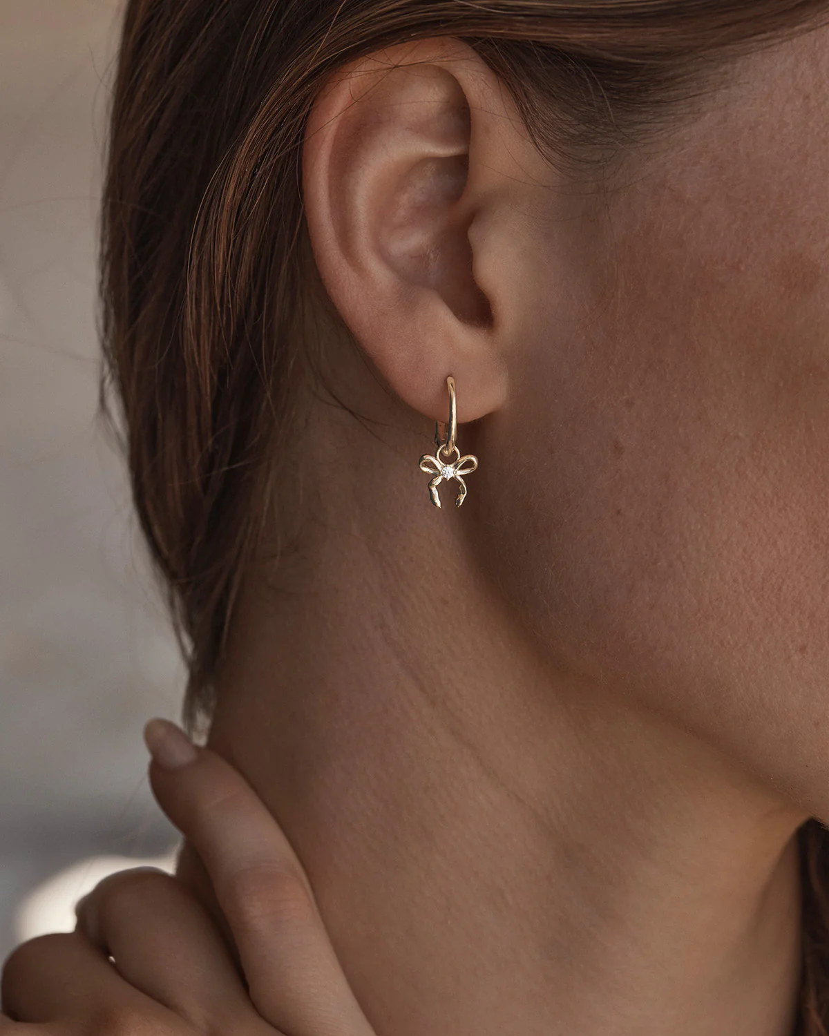 18k Gold Vermeil Forever More Bow Hoops - Image 4