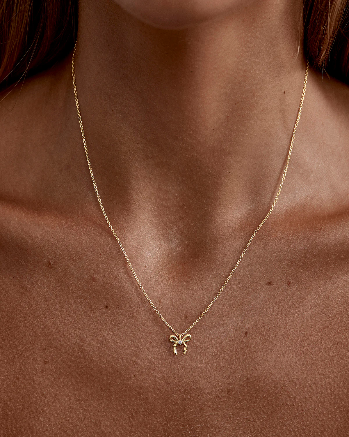 18k Gold Vermeil Forever More Bow Necklace - Image 2