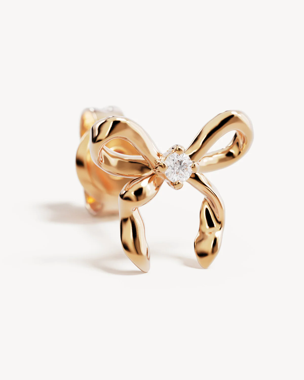 18k Gold Vermeil Forever More Bow Stud Earrings - Image 3