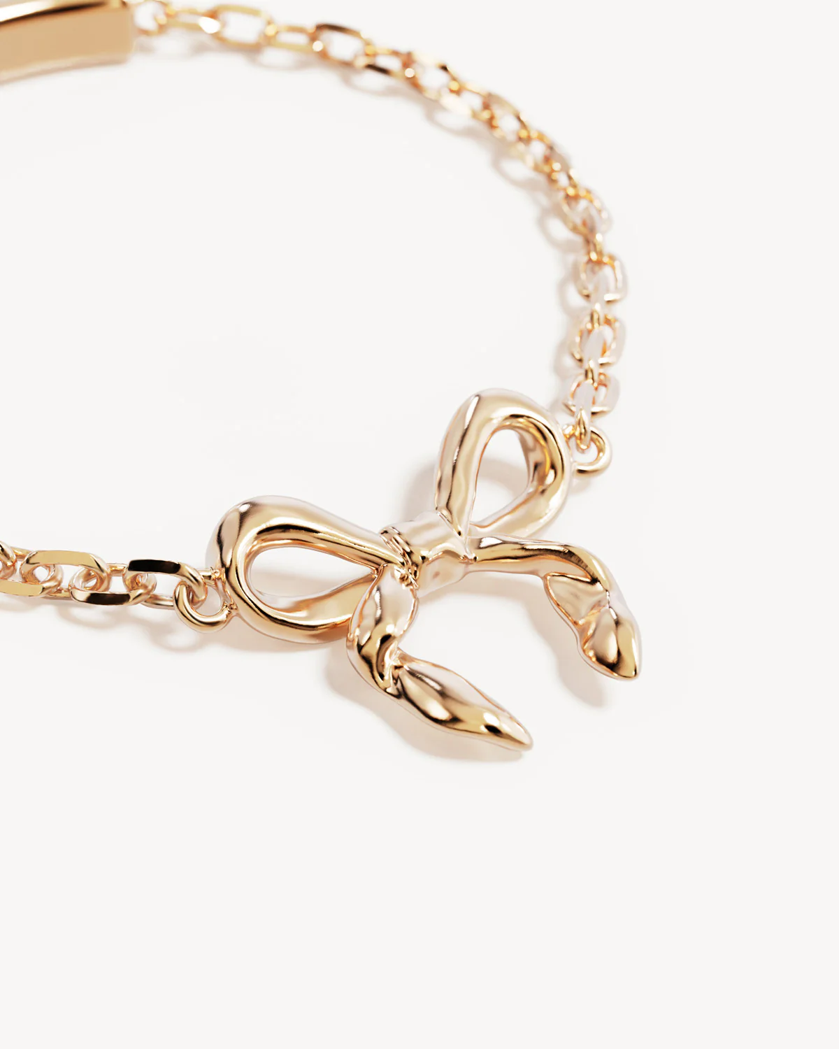 18k Gold Vermeil Forever More Chain Bow Ring - Image 3