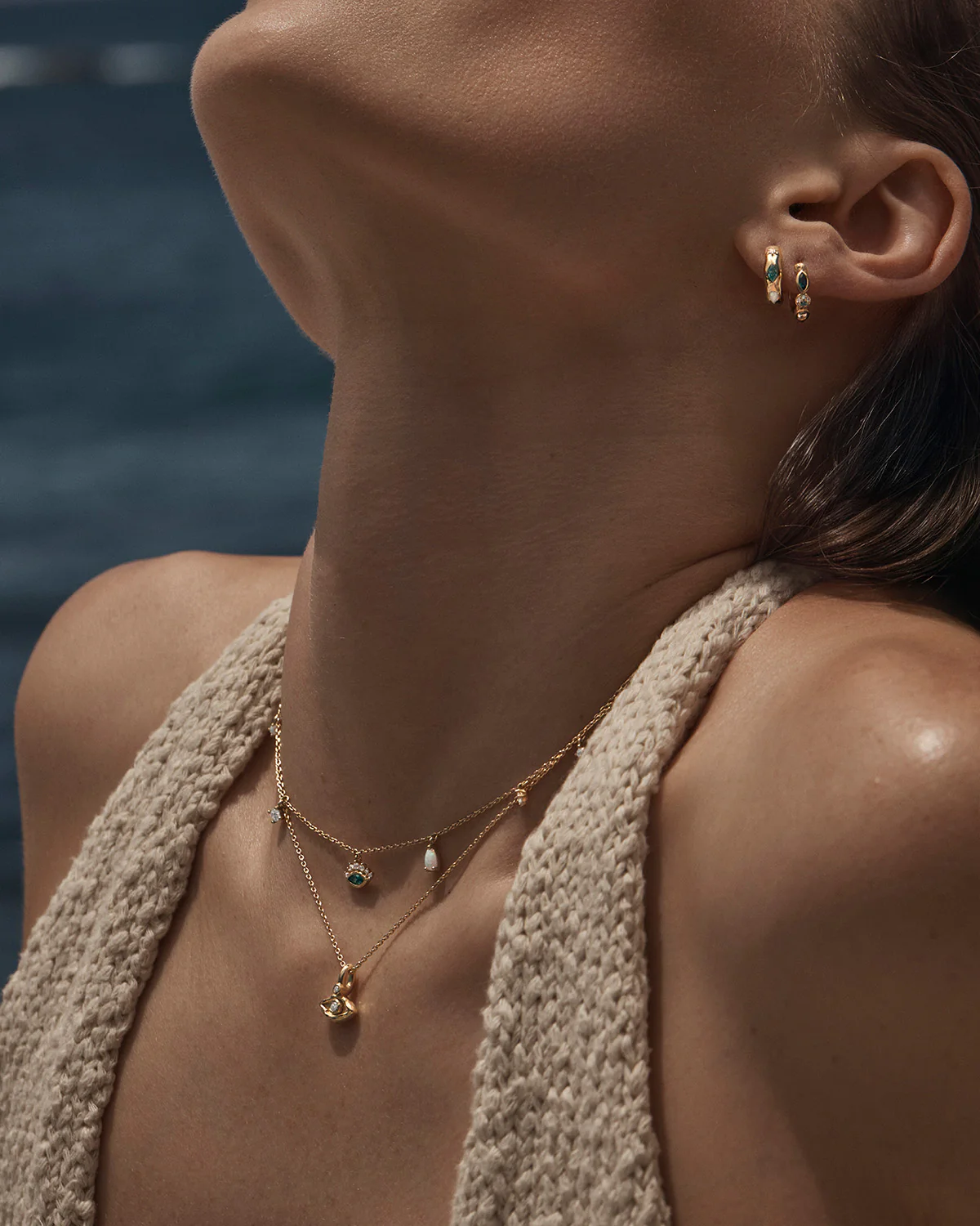18k Gold Vermeil Hope and Protection Hoops - Image 5