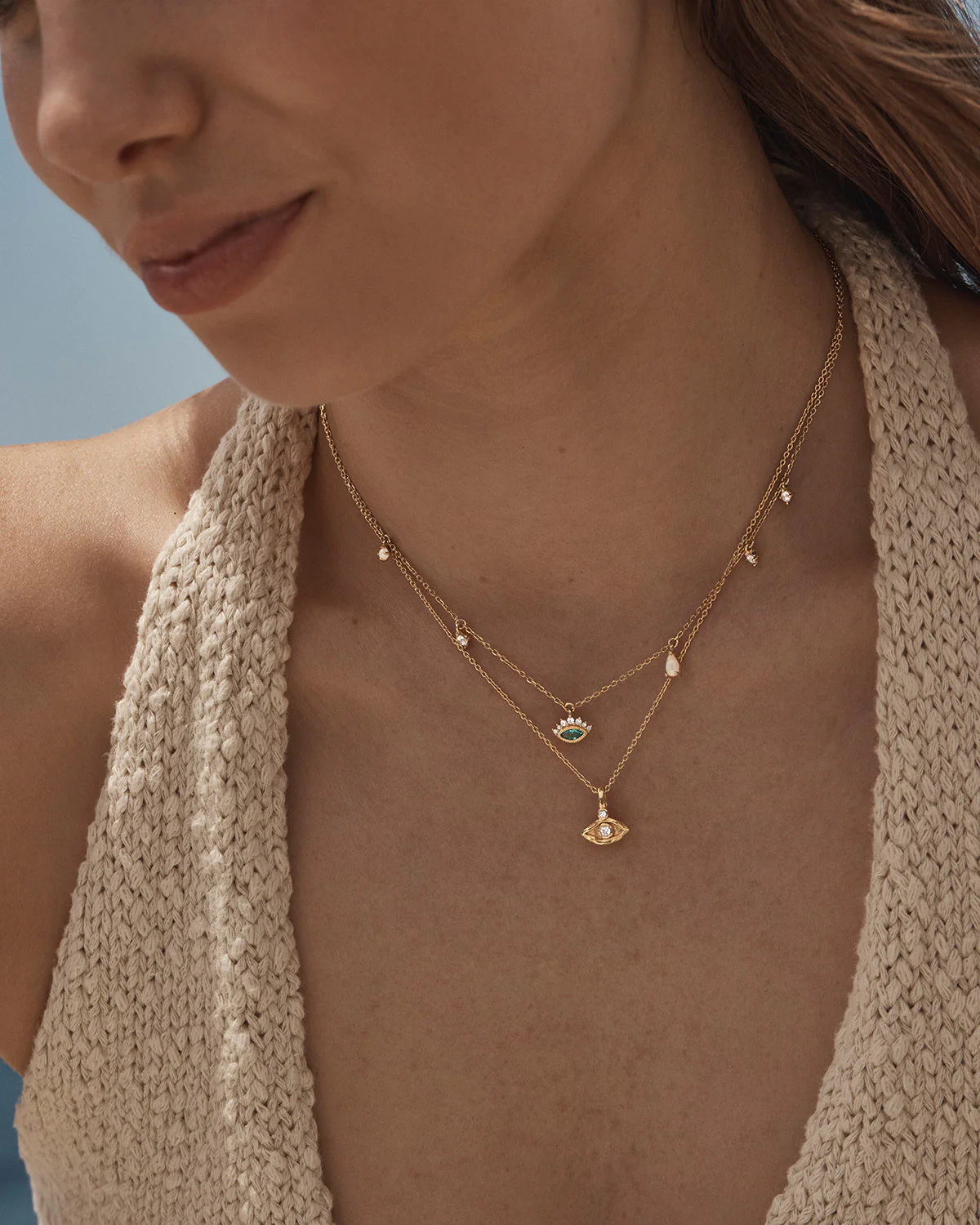 18k Gold Vermeil Hope and Protection Necklace - Image 5