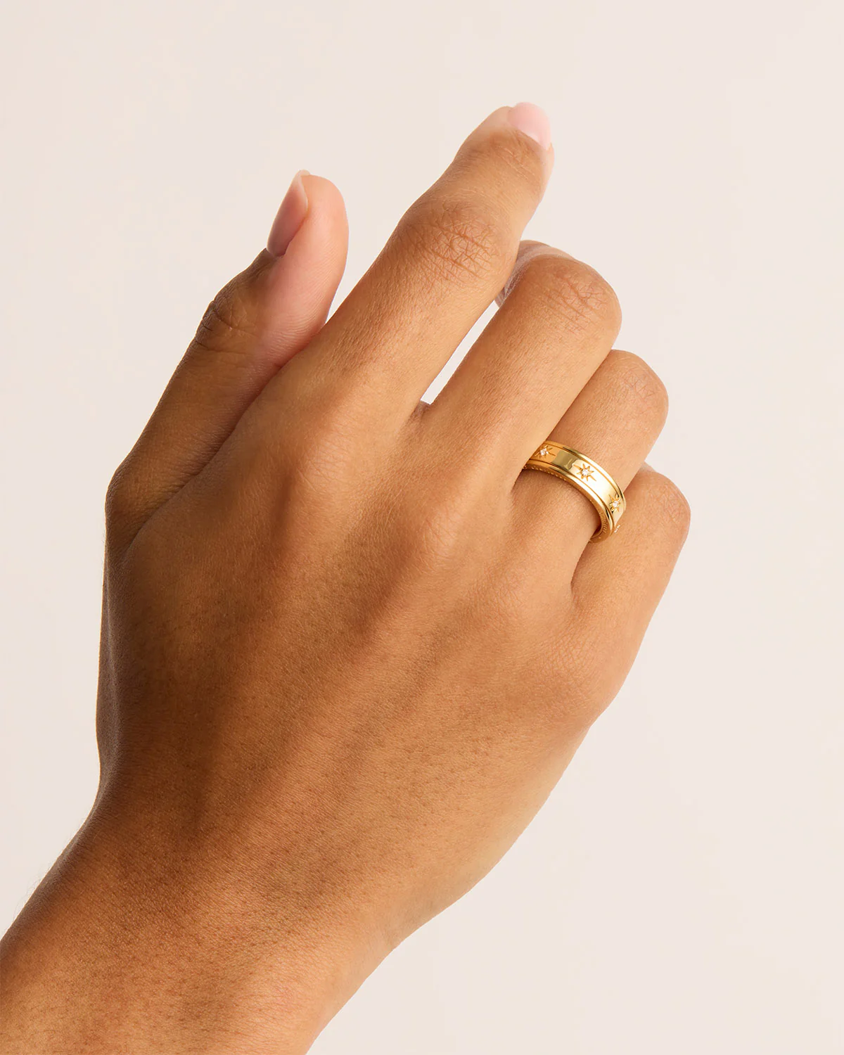 18k Gold Vermeil I Am Loved Spinning Meditation Ring - Image 2