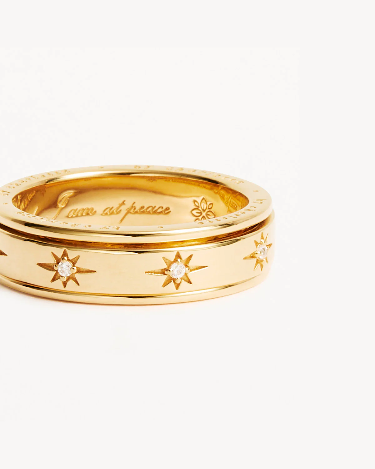 18k Gold Vermeil I Am Loved Spinning Meditation Ring - Image 3