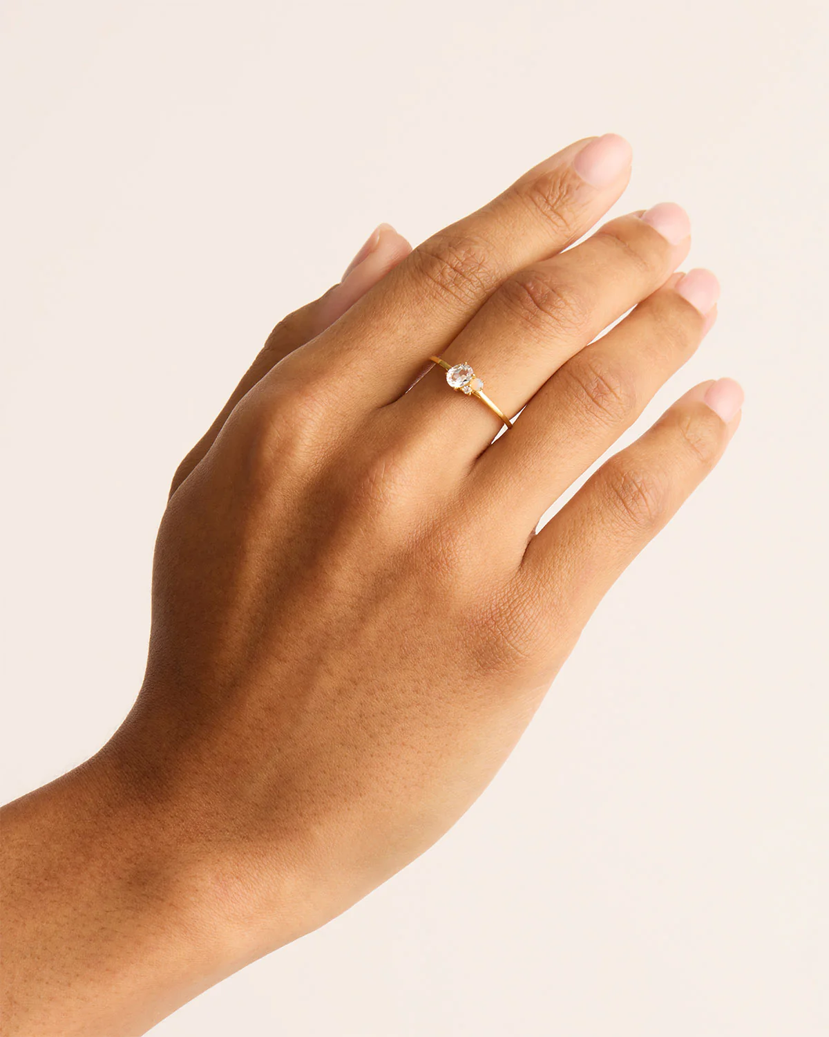 18k Gold Vermeil Kindred Birthstone Ring - April - Image 2