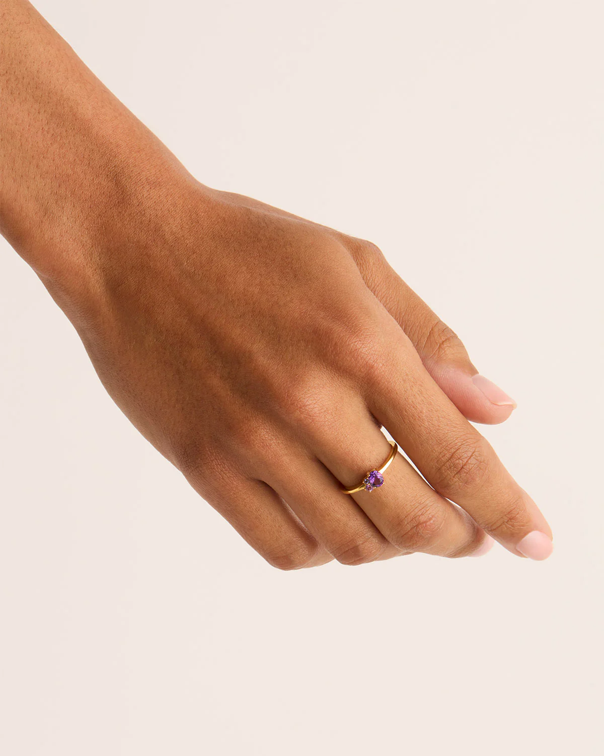 18k Gold Vermeil Kindred Birthstone Ring - February - Image 2