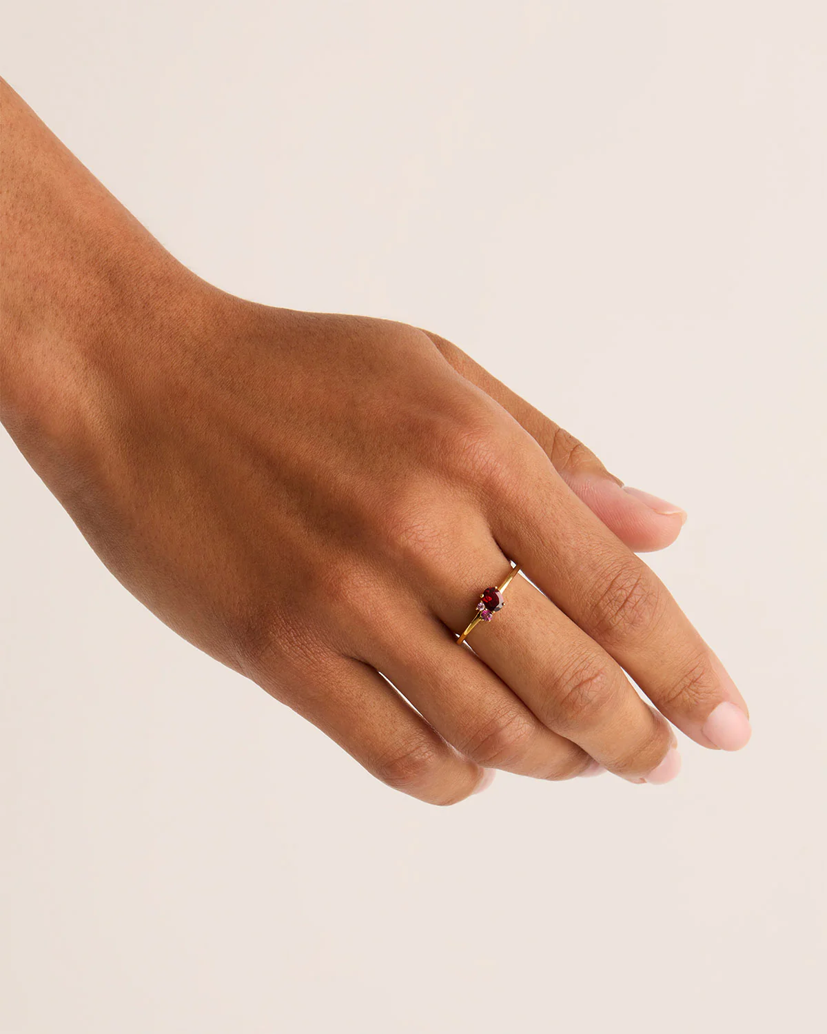 18k Gold Vermeil Kindred Birthstone Ring - January - Image 2