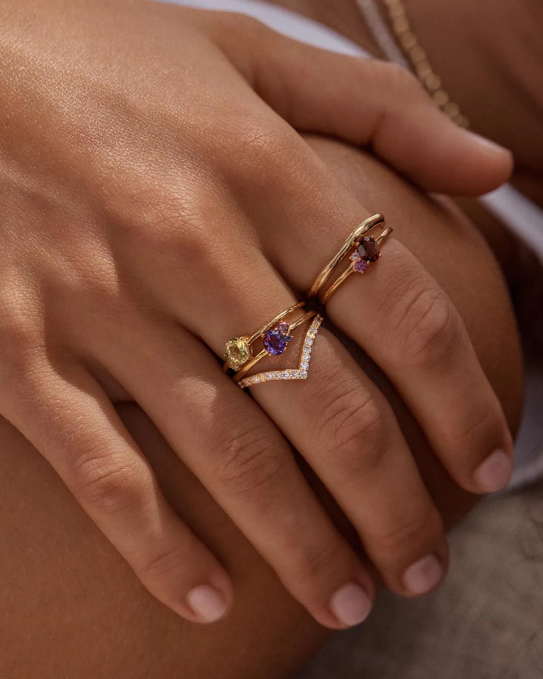 18k Gold Vermeil Kindred Birthstone Ring - January - Image 5
