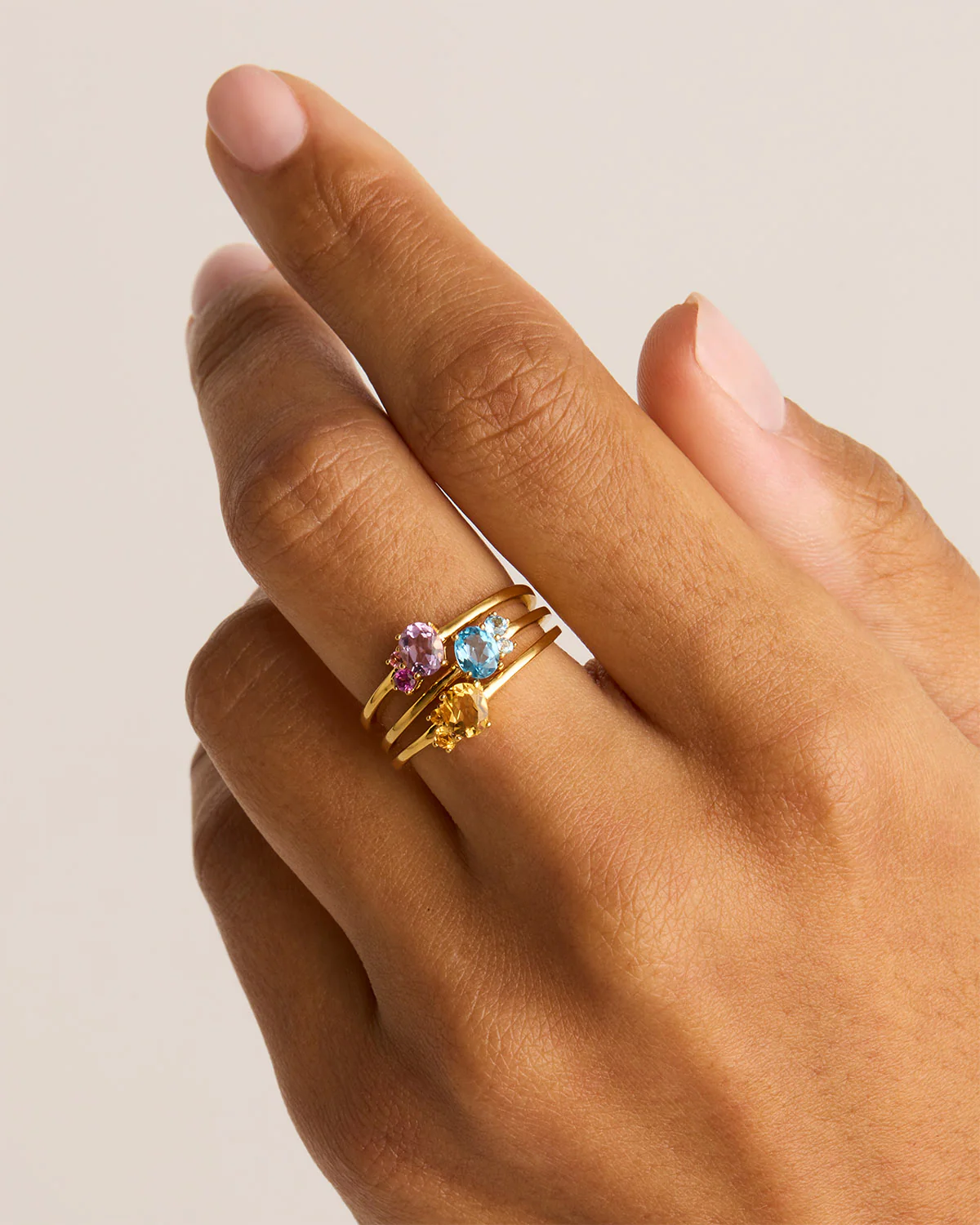 18k Gold Vermeil Kindred Birthstone Ring - March - Image 4