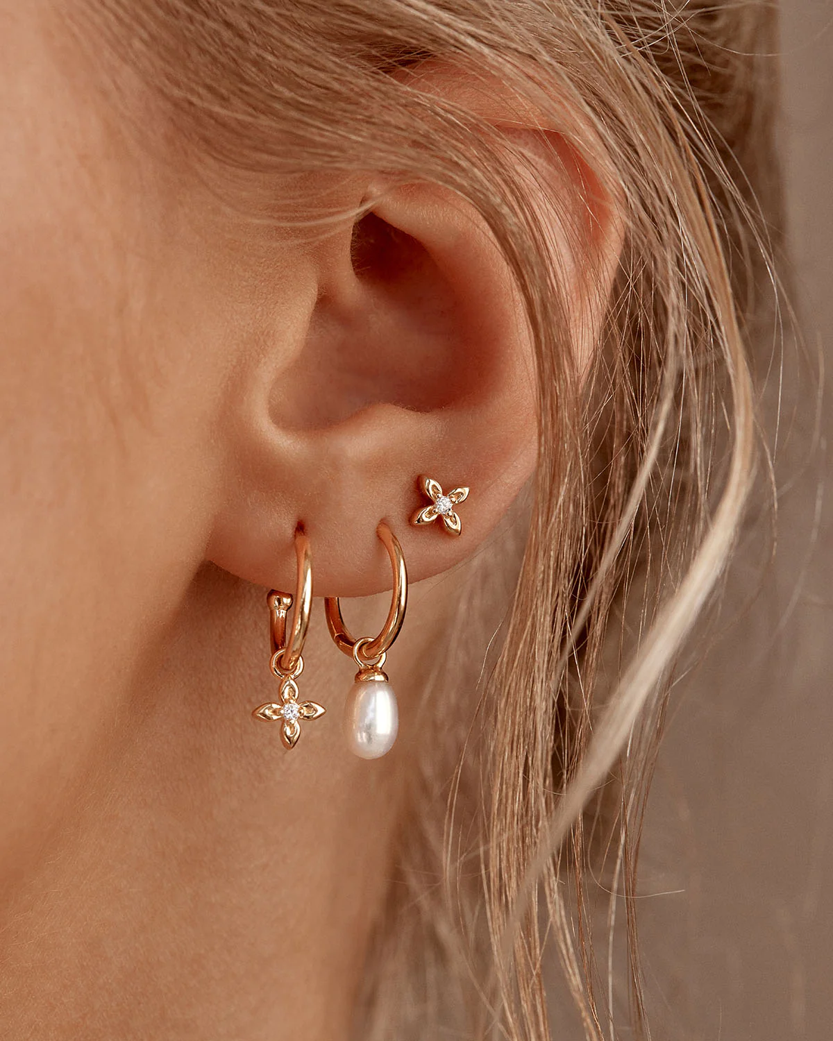 18k Gold Vermeil Live in Light Hoop Earrings - Image 4