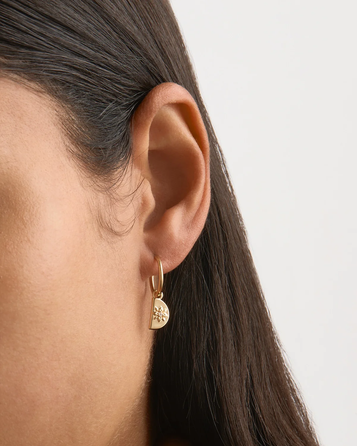18k Gold Vermeil Lotus Hoops - Image 2