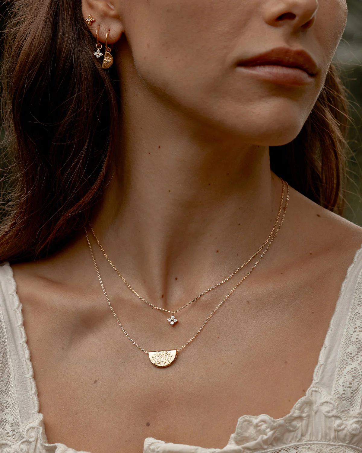 18k Gold Vermeil Lotus Hoops - Image 5
