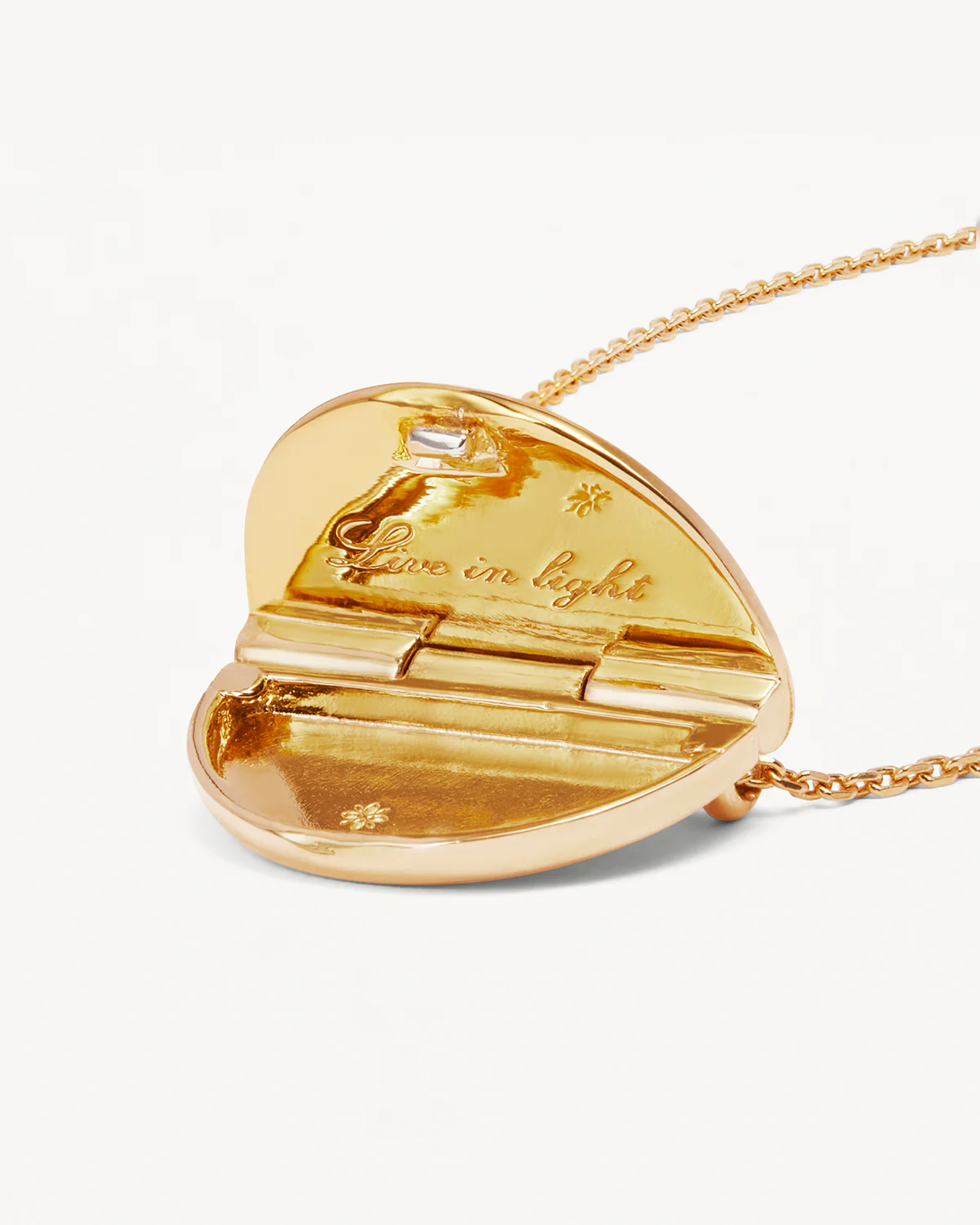 18k Gold Vermeil Lotus Locket Necklace - Image 4