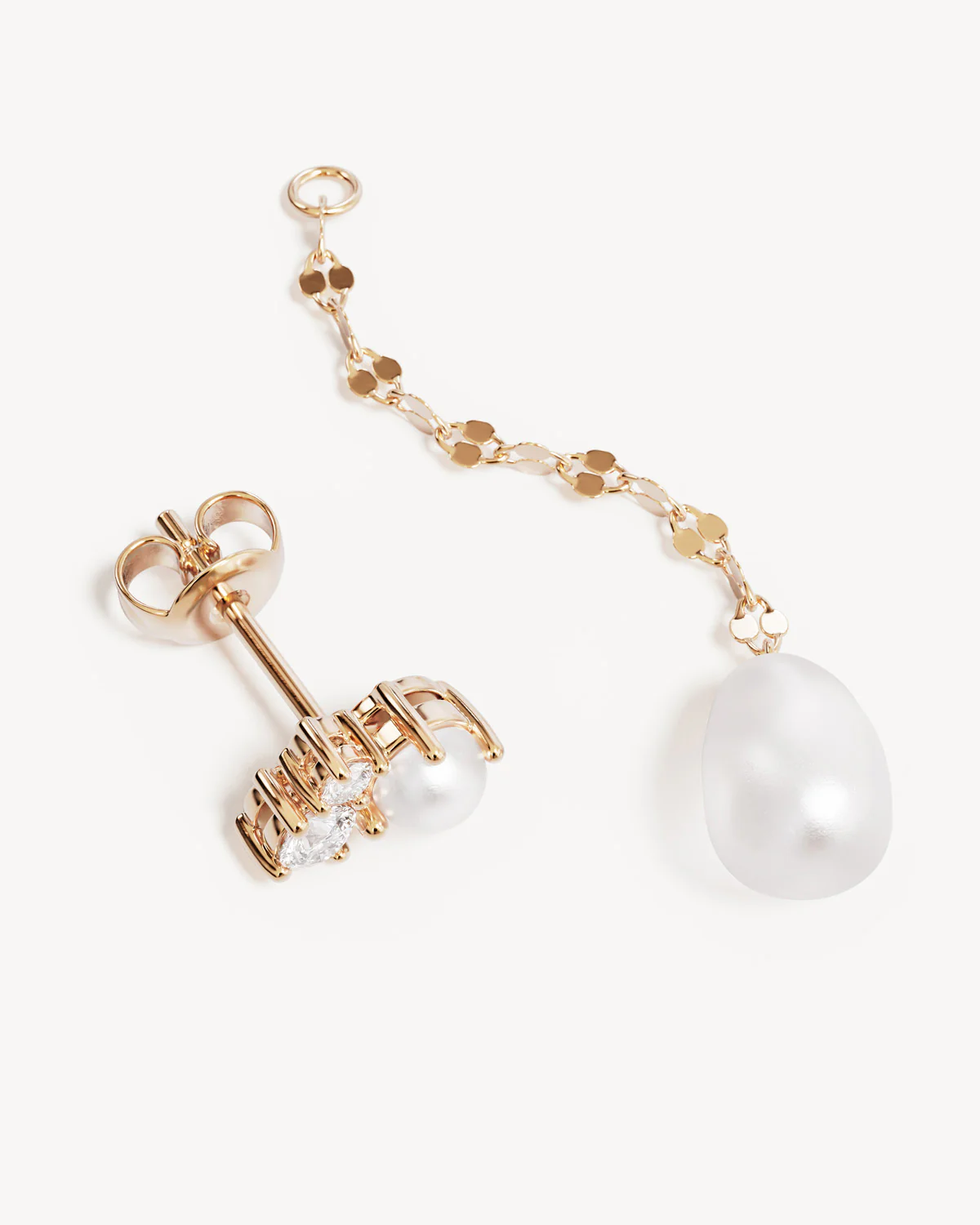 18k Gold Vermeil Love in Stillness Pearl Drop Earrings - Image 3