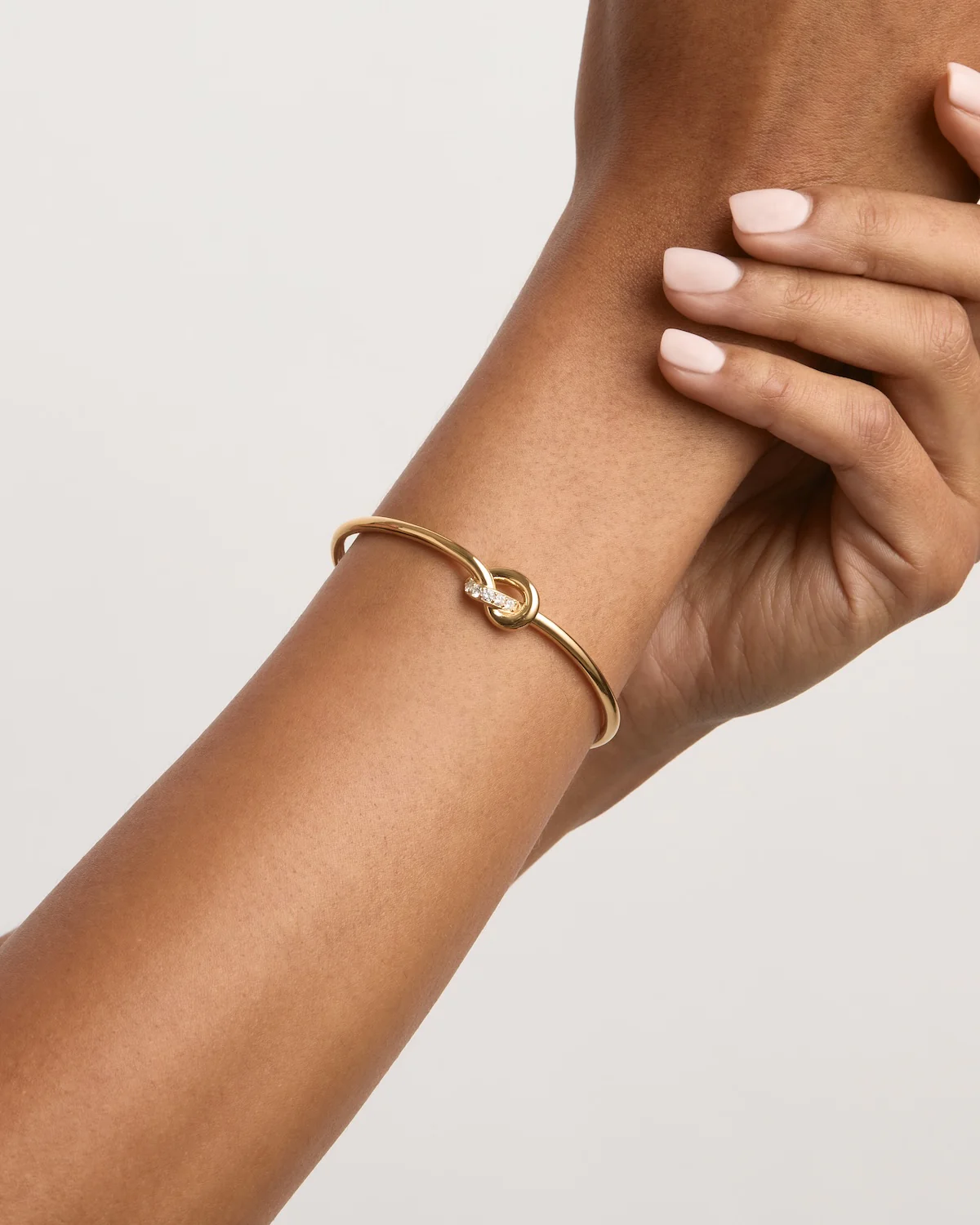 18k Gold Vermeil Love Knot Lab-Grown Diamond Cuff - Image 2