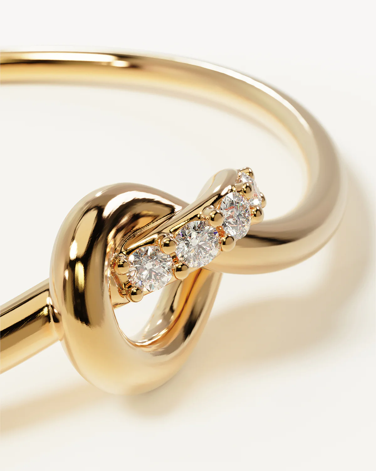 18k Gold Vermeil Love Knot Lab-Grown Diamond Cuff - Image 3