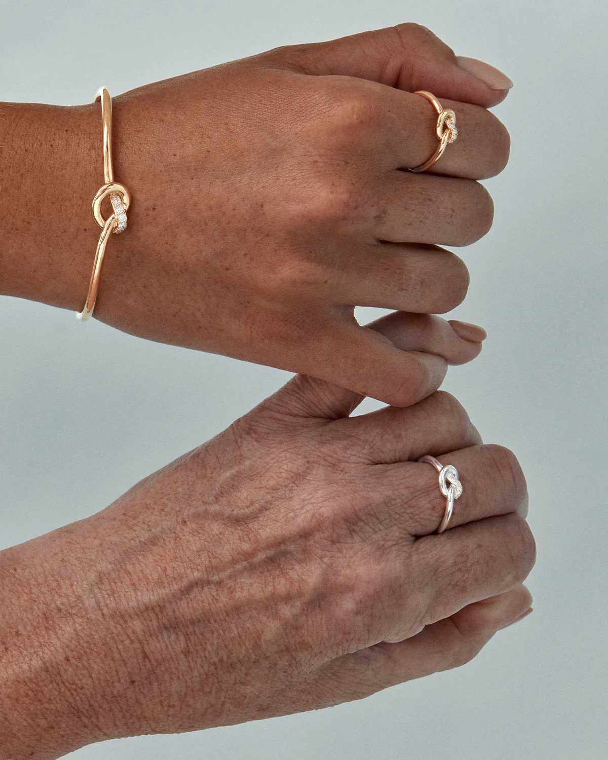 18k Gold Vermeil Love Knot Lab-Grown Diamond Cuff - Image 4