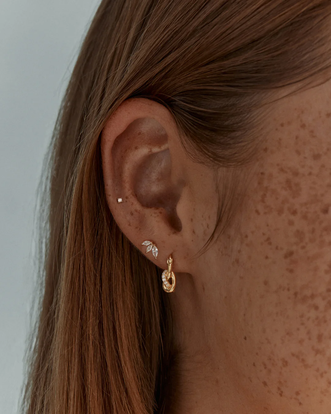 18k Gold Vermeil Love Knot Lab-Grown Diamond Hoops - Image 4