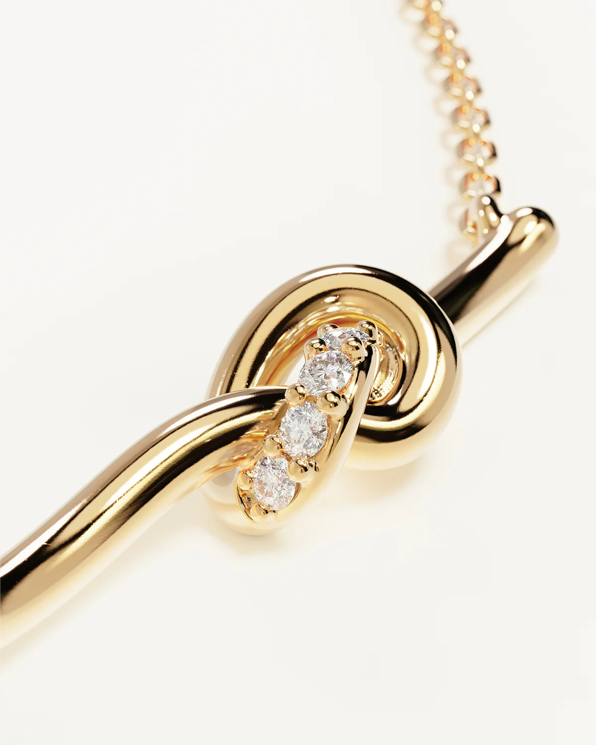 18k Gold Vermeil Love Knot Lab-Grown Diamond Necklace - Image 3